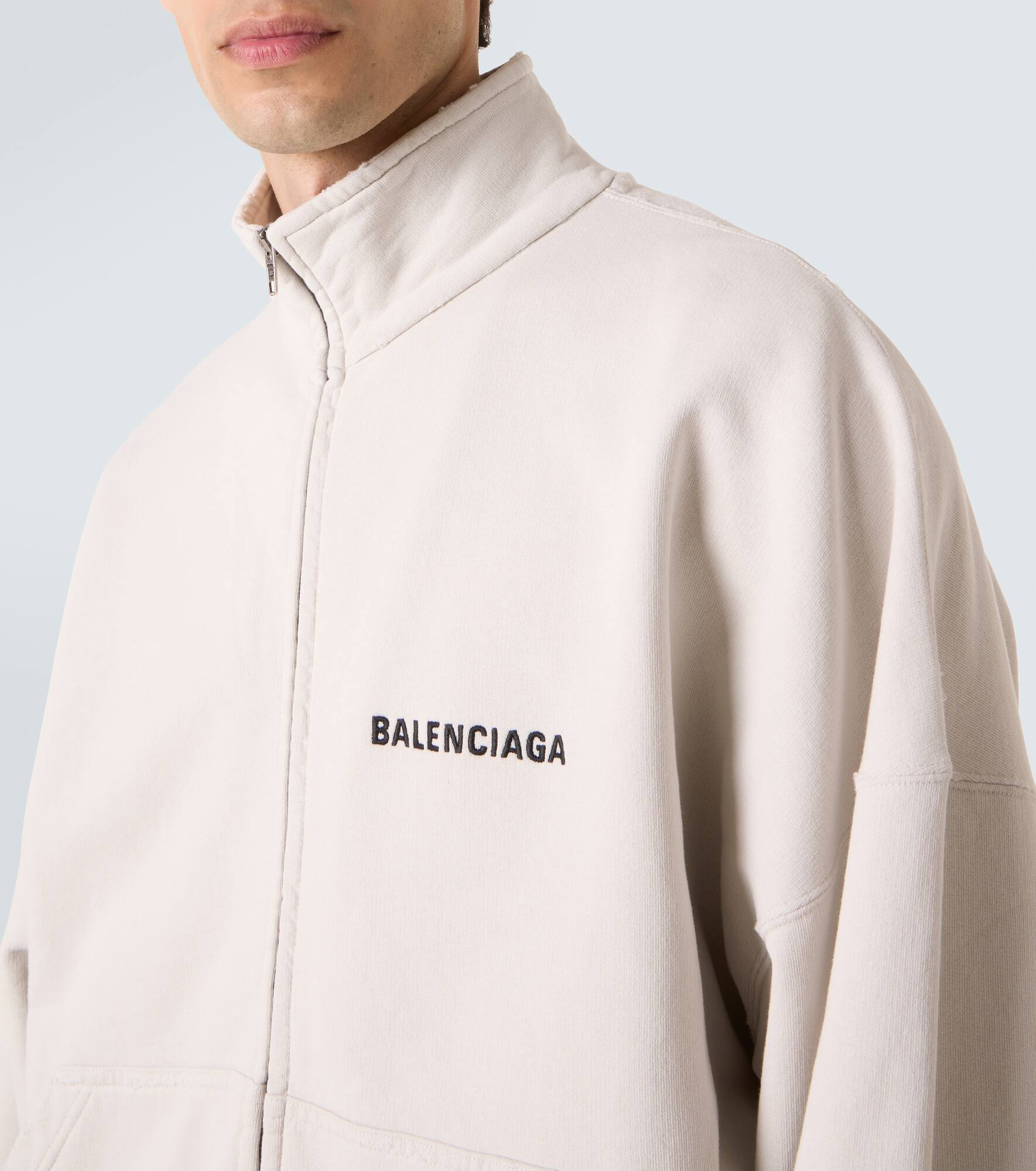 Logo cotton jersey track jacket - 6