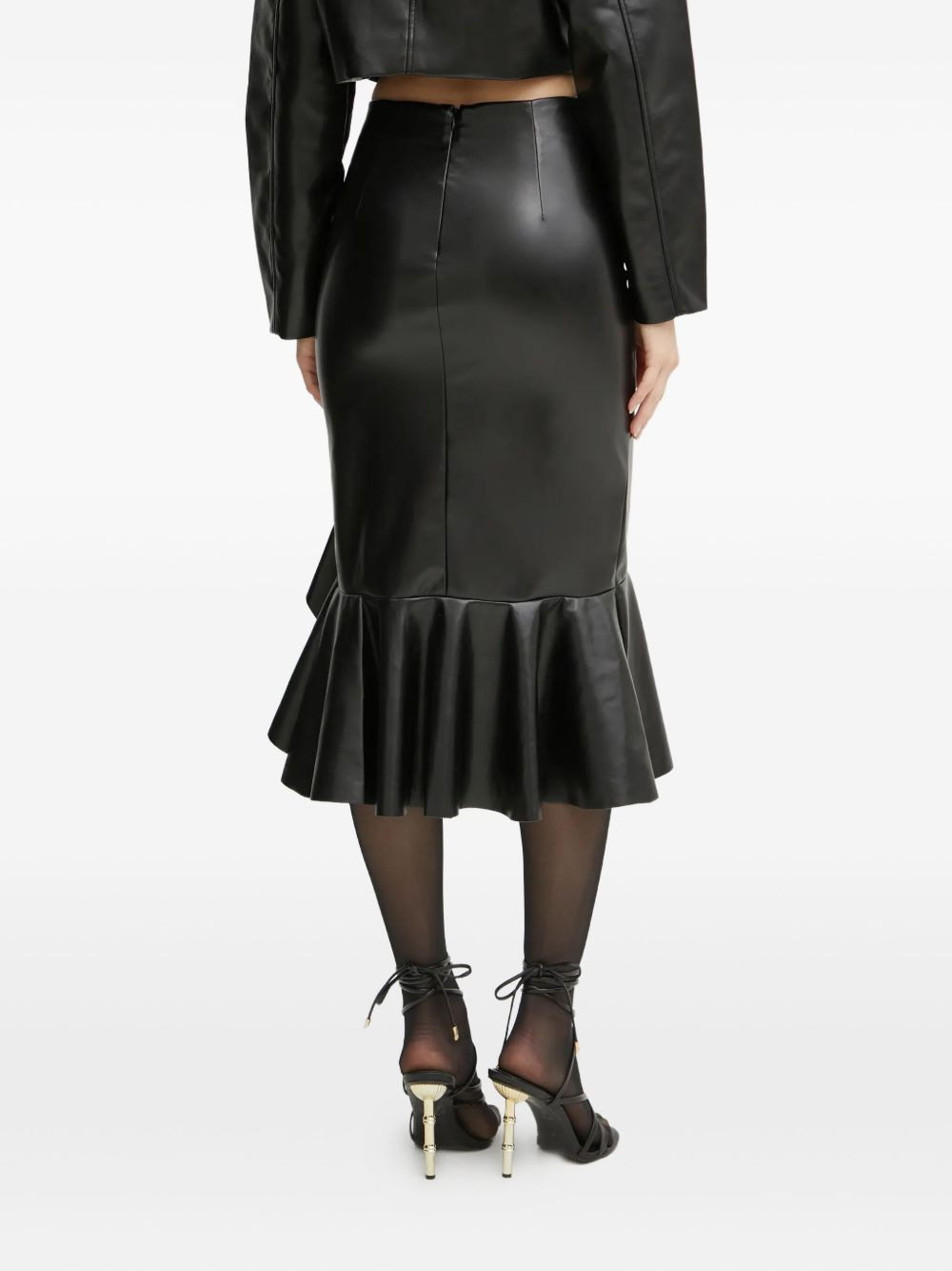 ruffle-detail midi skirt - 3