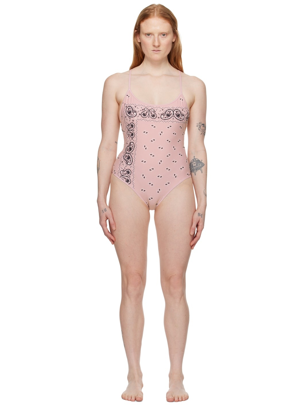 Pink Paisley Swimsuit - 1