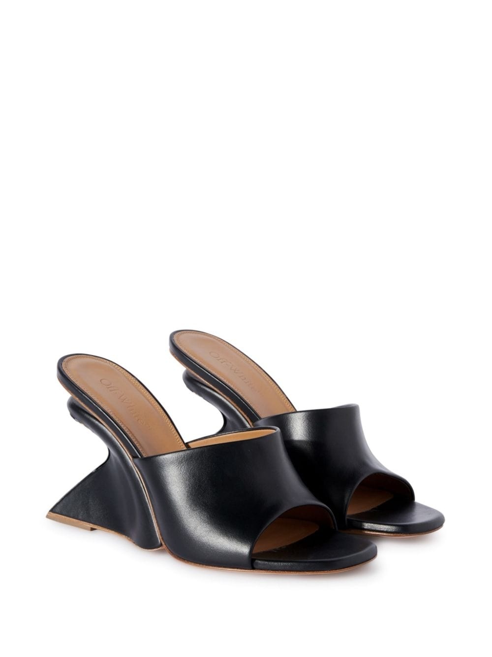 Jug wedge-heel leather mules - 2