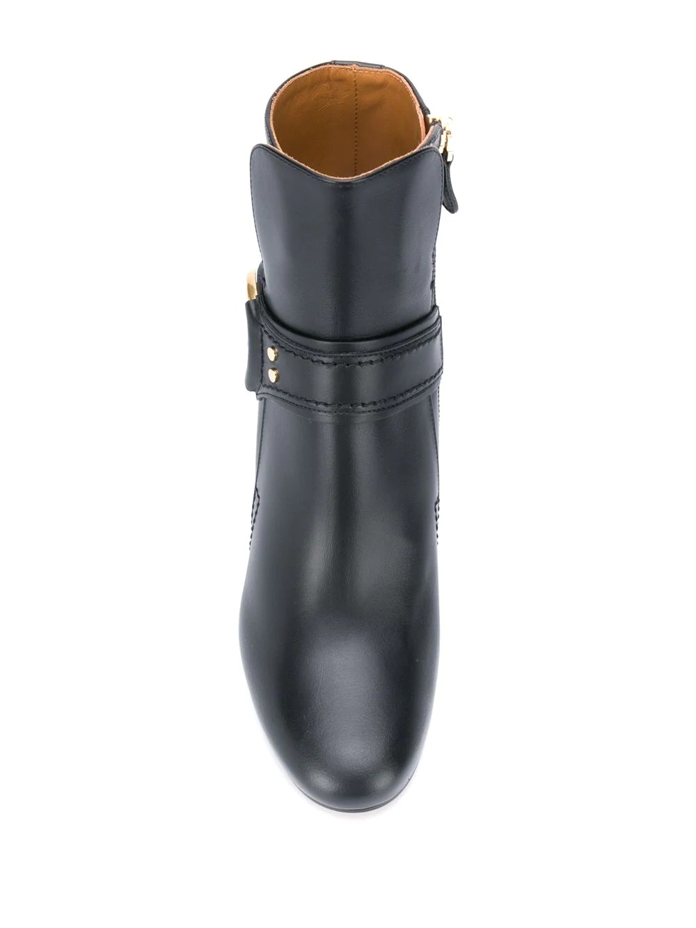 ring detail leather boots - 4