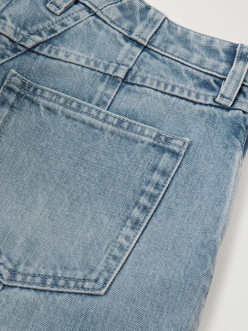 Cropped bleached paneled high-rise tapered jeans 5