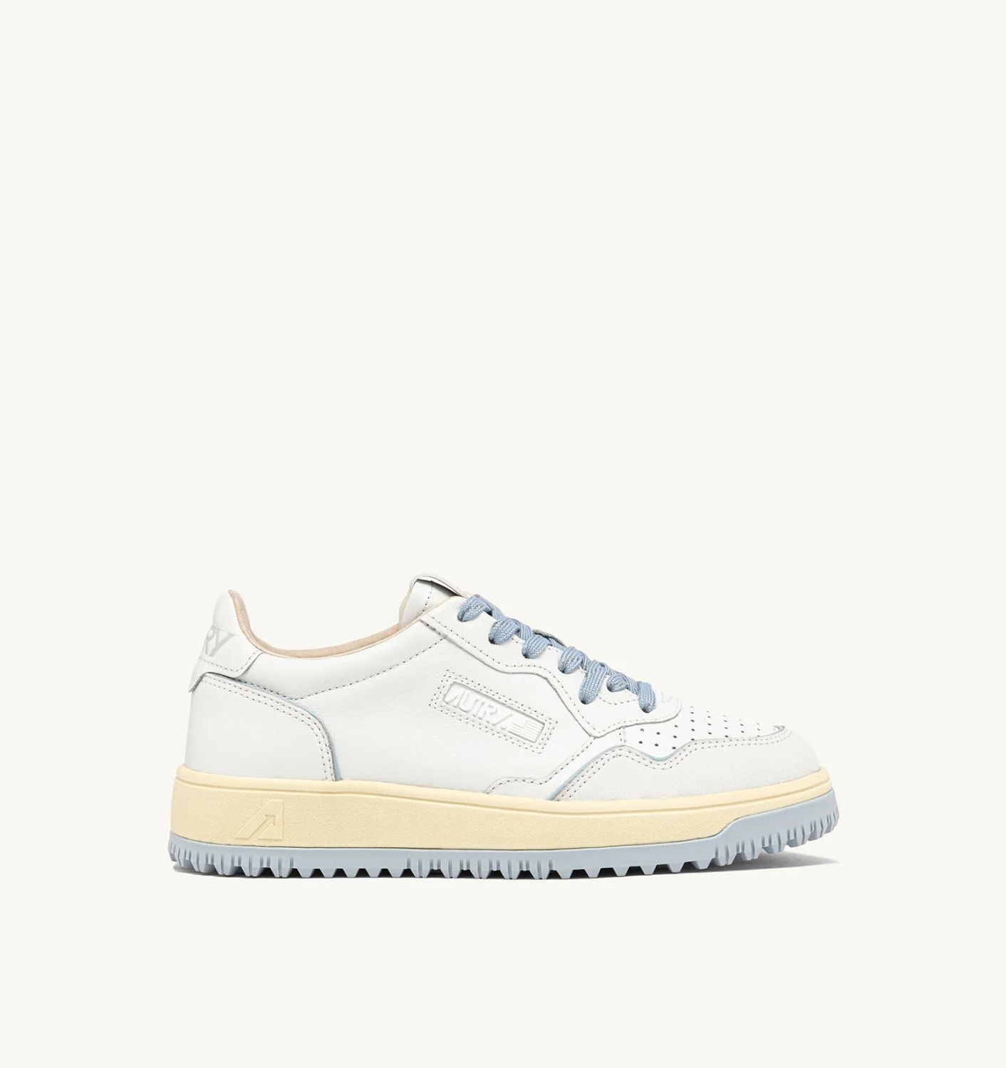 GOLF LOW SNEAKERS IN LEATHER COLOR WHITE AND PEARL BLUE - 1