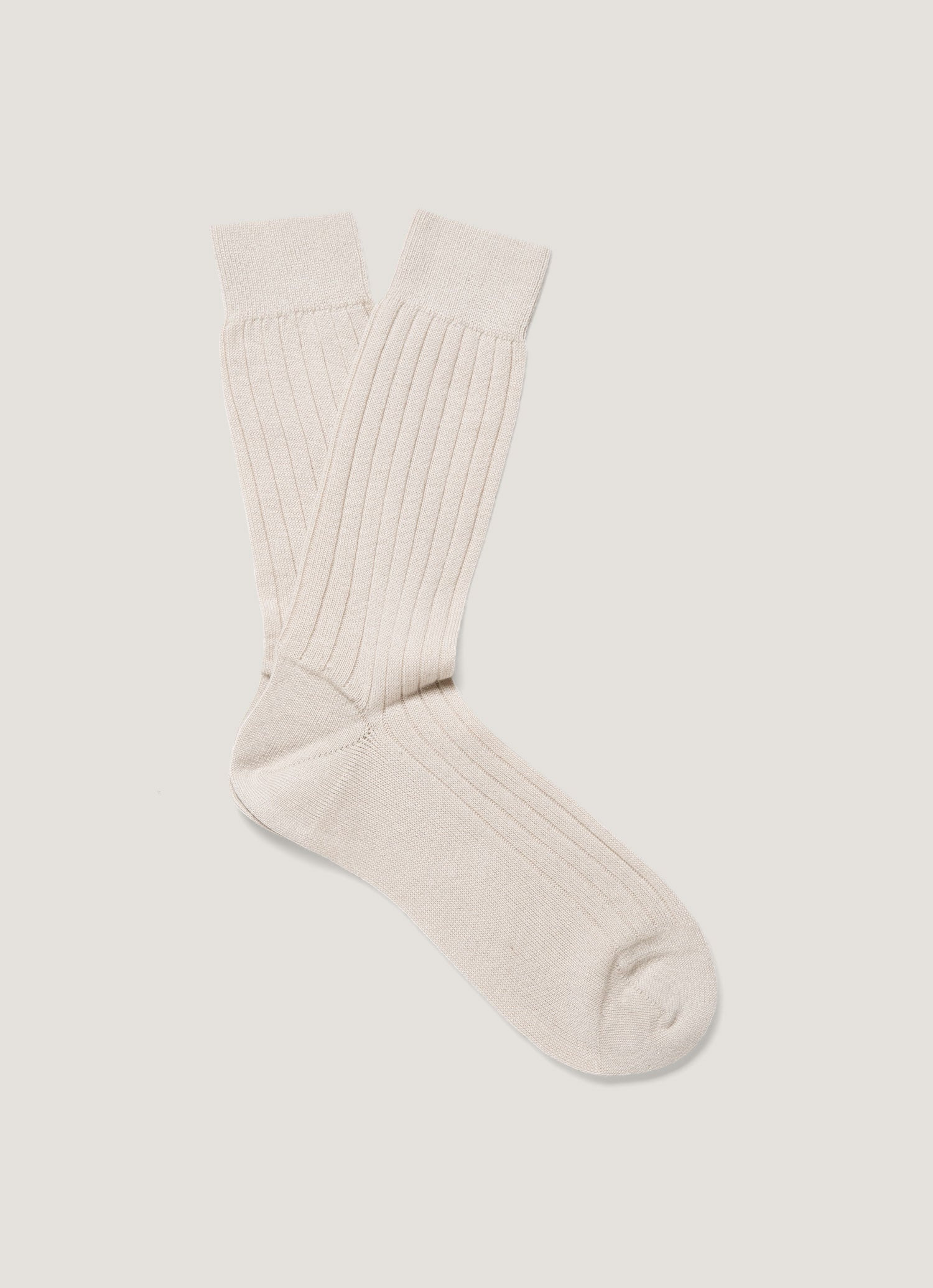 Cashmere Ribbed Socks - 1