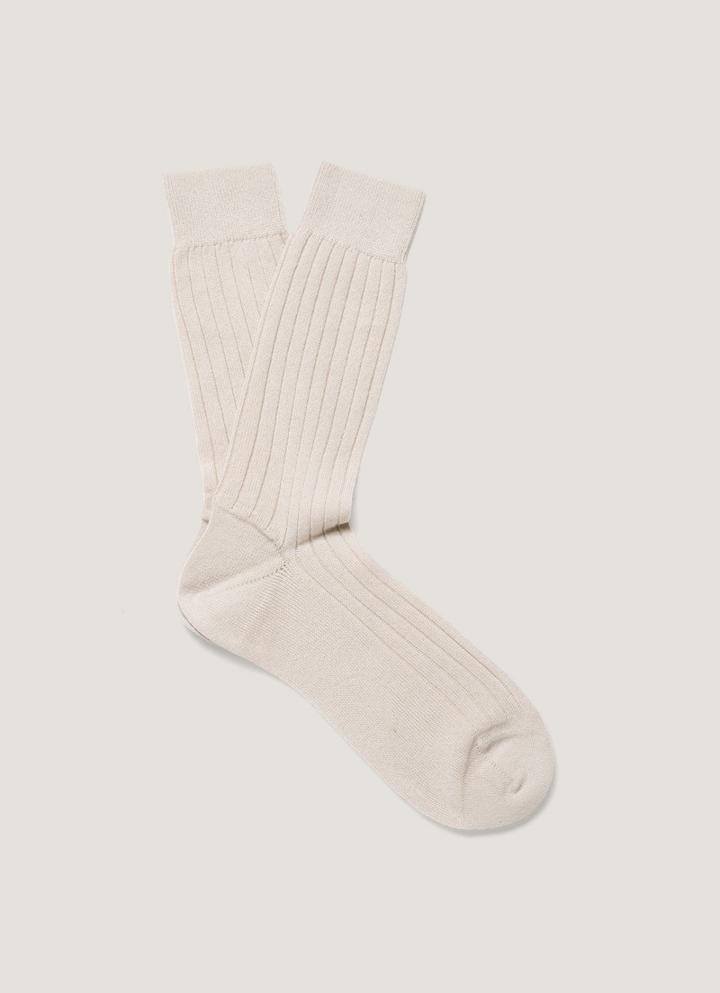 Cashmere Ribbed Socks 1