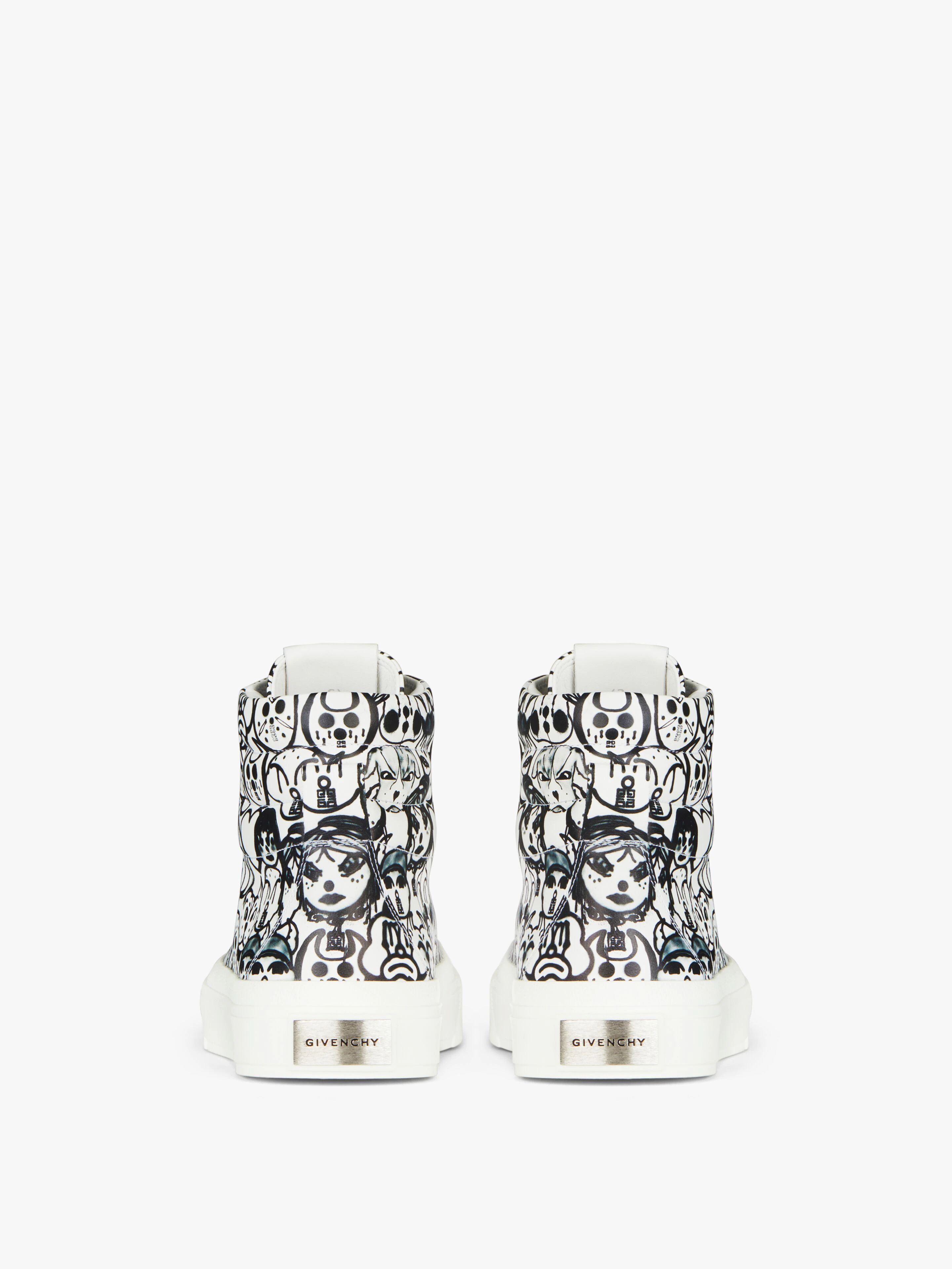 HIGH CITY SNEAKERS IN LEATHER WITH TAG EFFECT PRINTS - 7