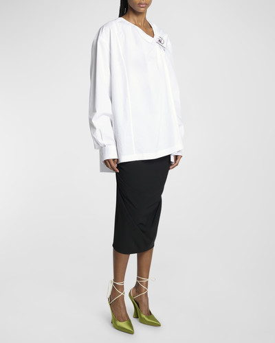 Dries Van Noten Cijou Embellished Twisted Oversized Shirt outlook