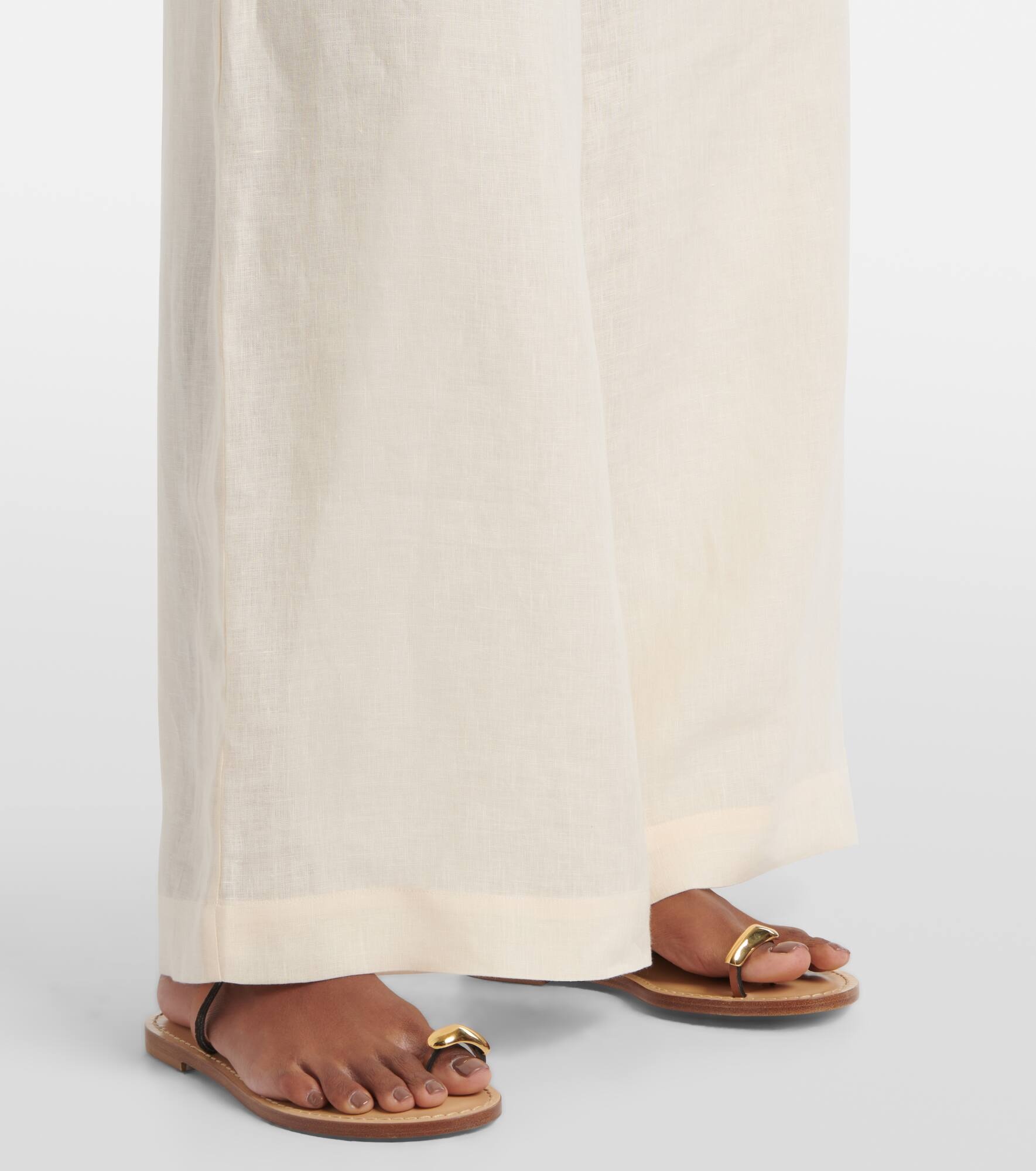 Select linen wide-leg pants - 5
