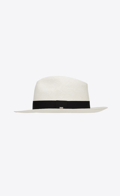 SAINT LAURENT fedora hat in straw outlook