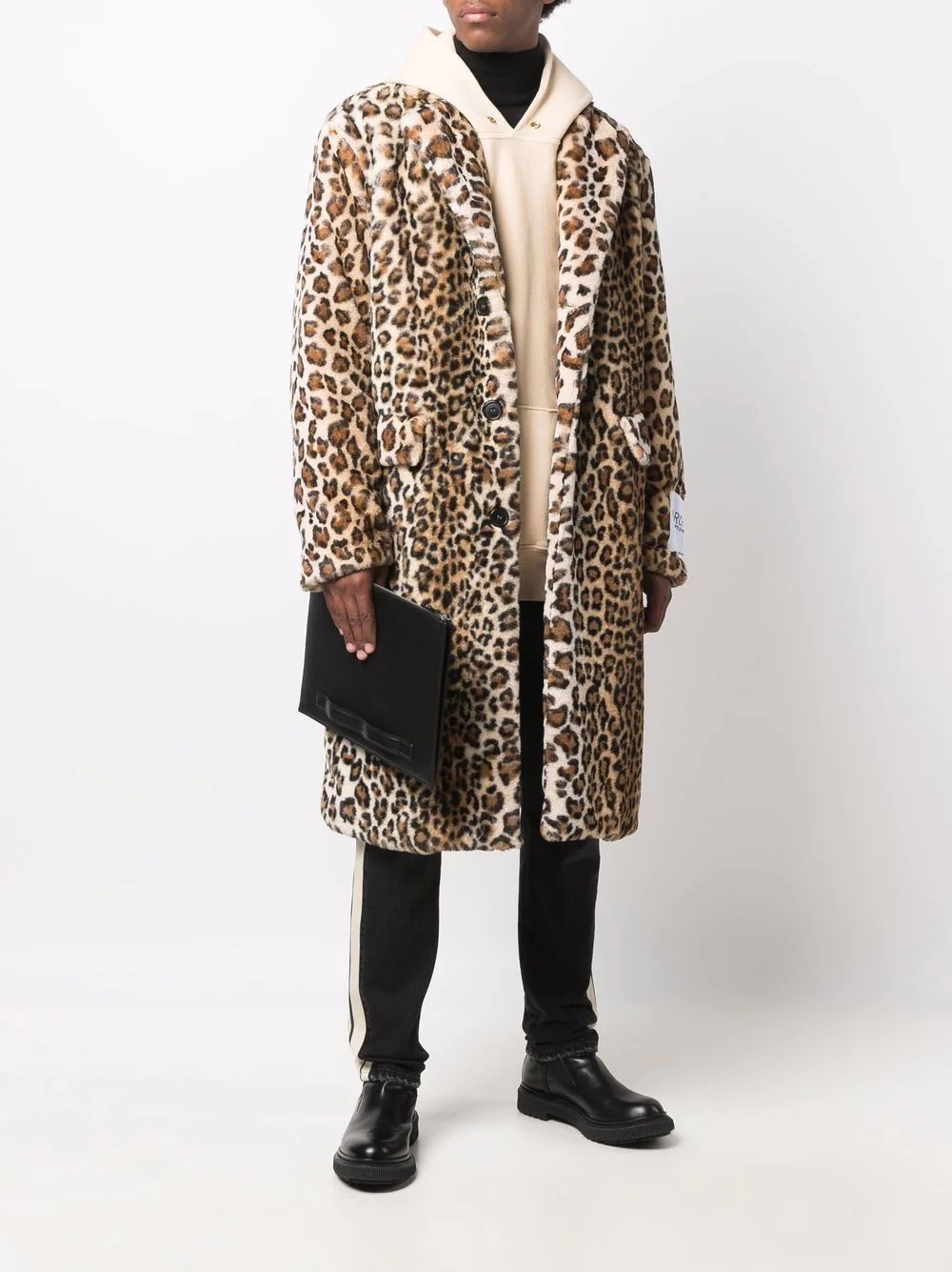 leopard faux-fur coat - 2