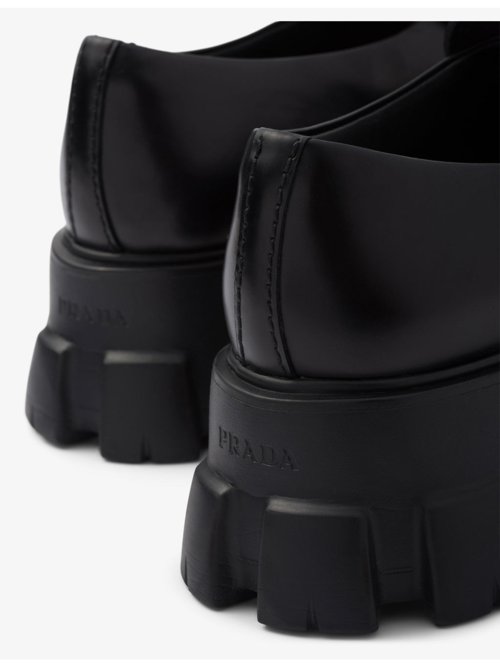 Monolith logo-embellished brushed leather loafers - 4