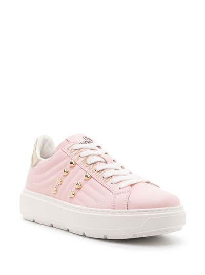Moschino stud-embellished leather sneakers outlook