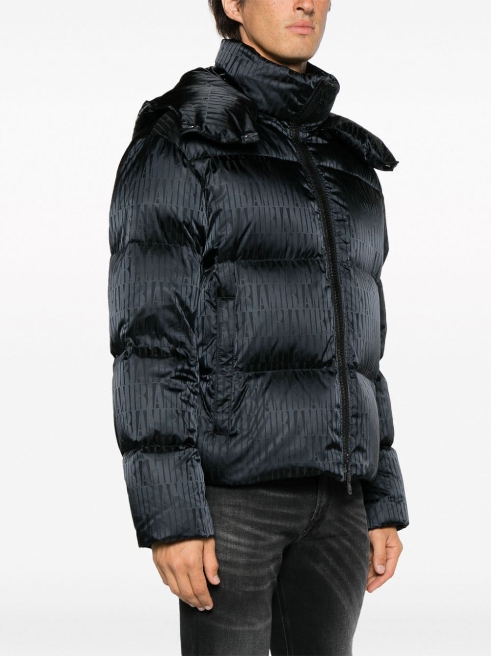 logo-print padded jacket - 3