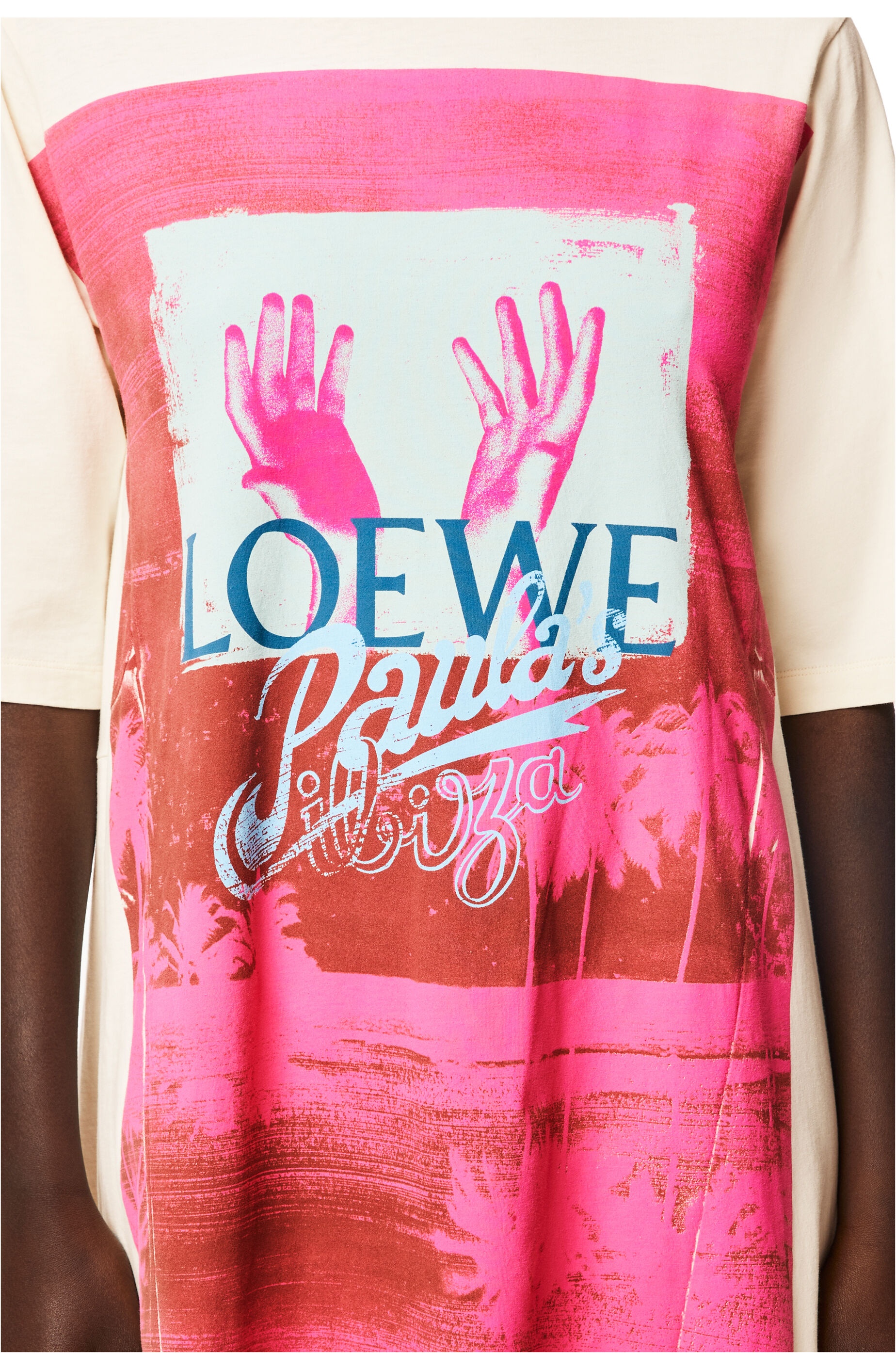 Palm T-shirt dress in cotton - 4