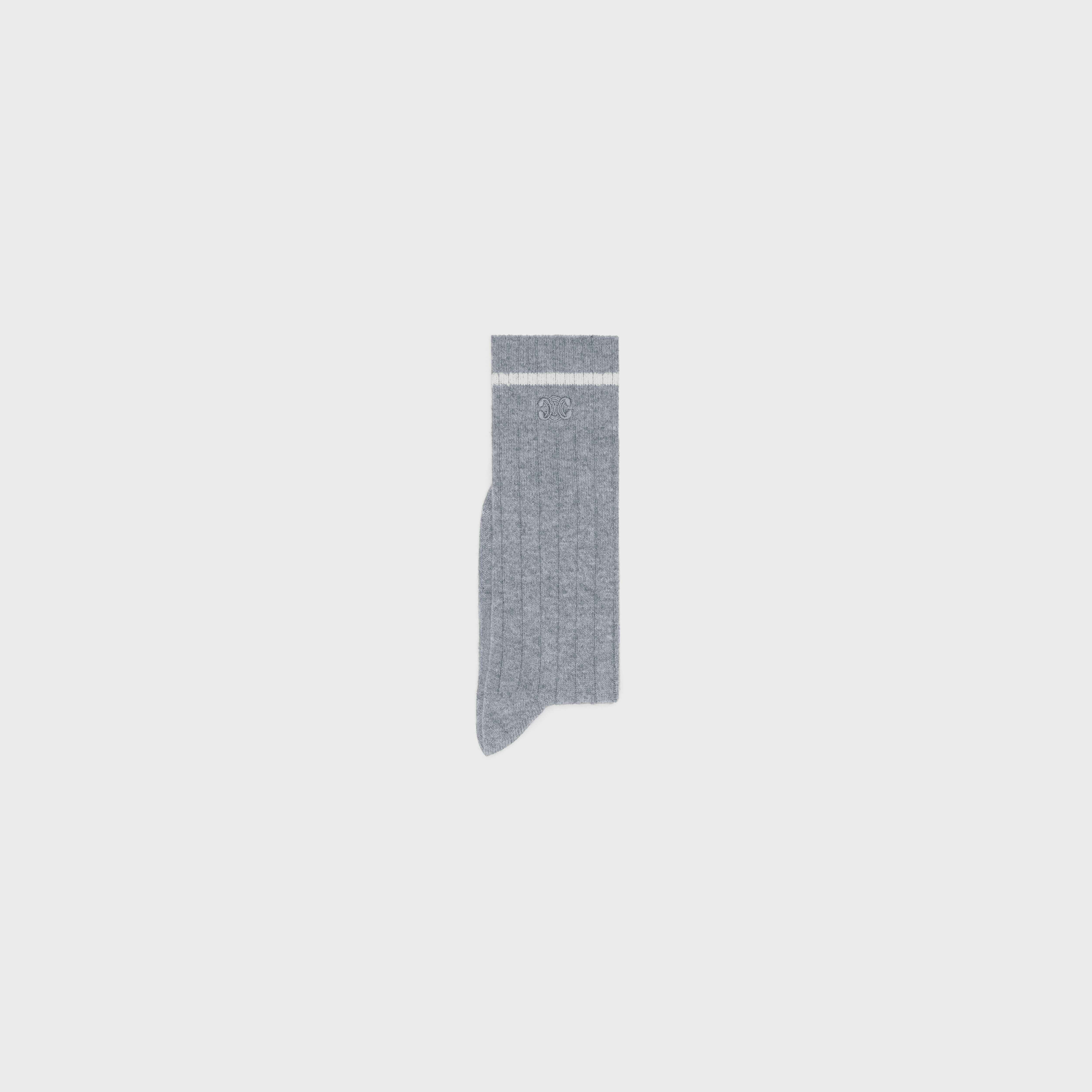 TRIOMPHE SOCKS IN RIBBED CASHMERE - 2