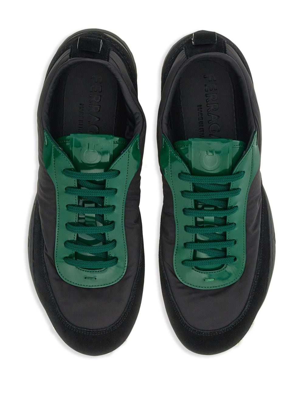 leather-trim lace-up sneakers - 4