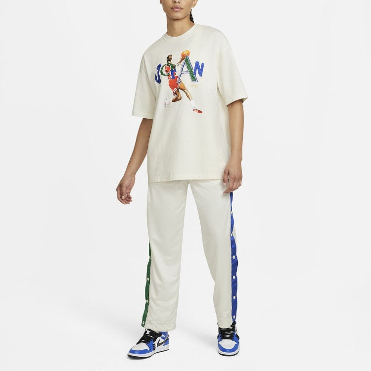 Air Jordan x Aleali May Crossover Printing Basketball Sports Short Sleeve White DH3852-133 - 2