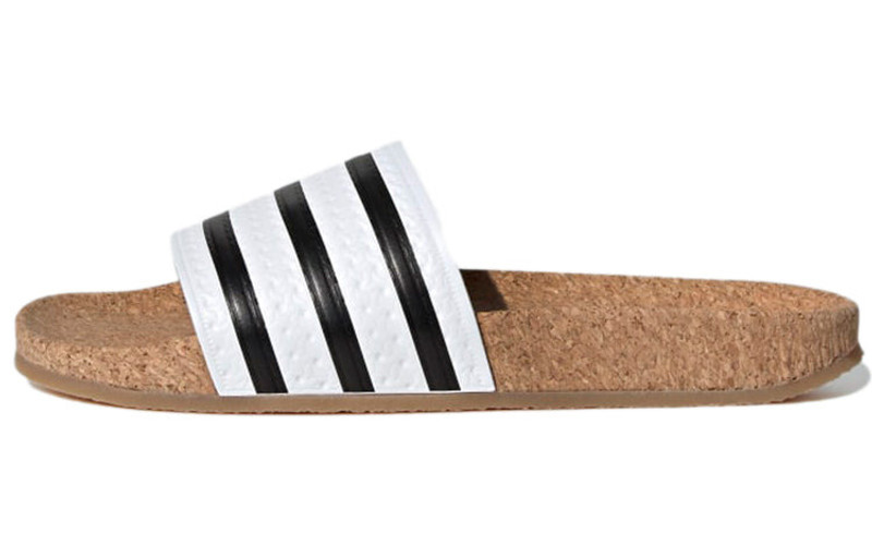 adidas (WMNS) adidas Adilette Cork 'White Black' BA7210 outlook