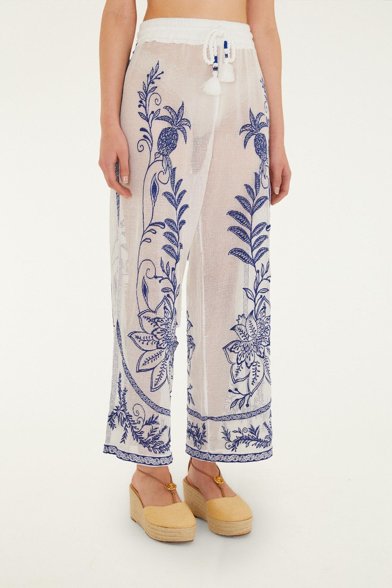 FARM RIO Off-White Nina Embroidery Pants outlook
