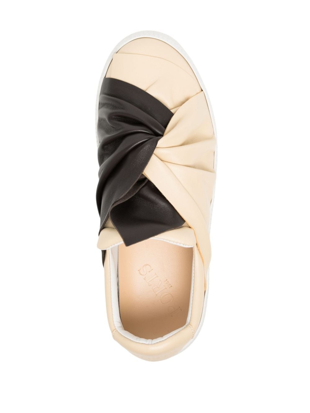 two-tone knot-detail loafers - 4