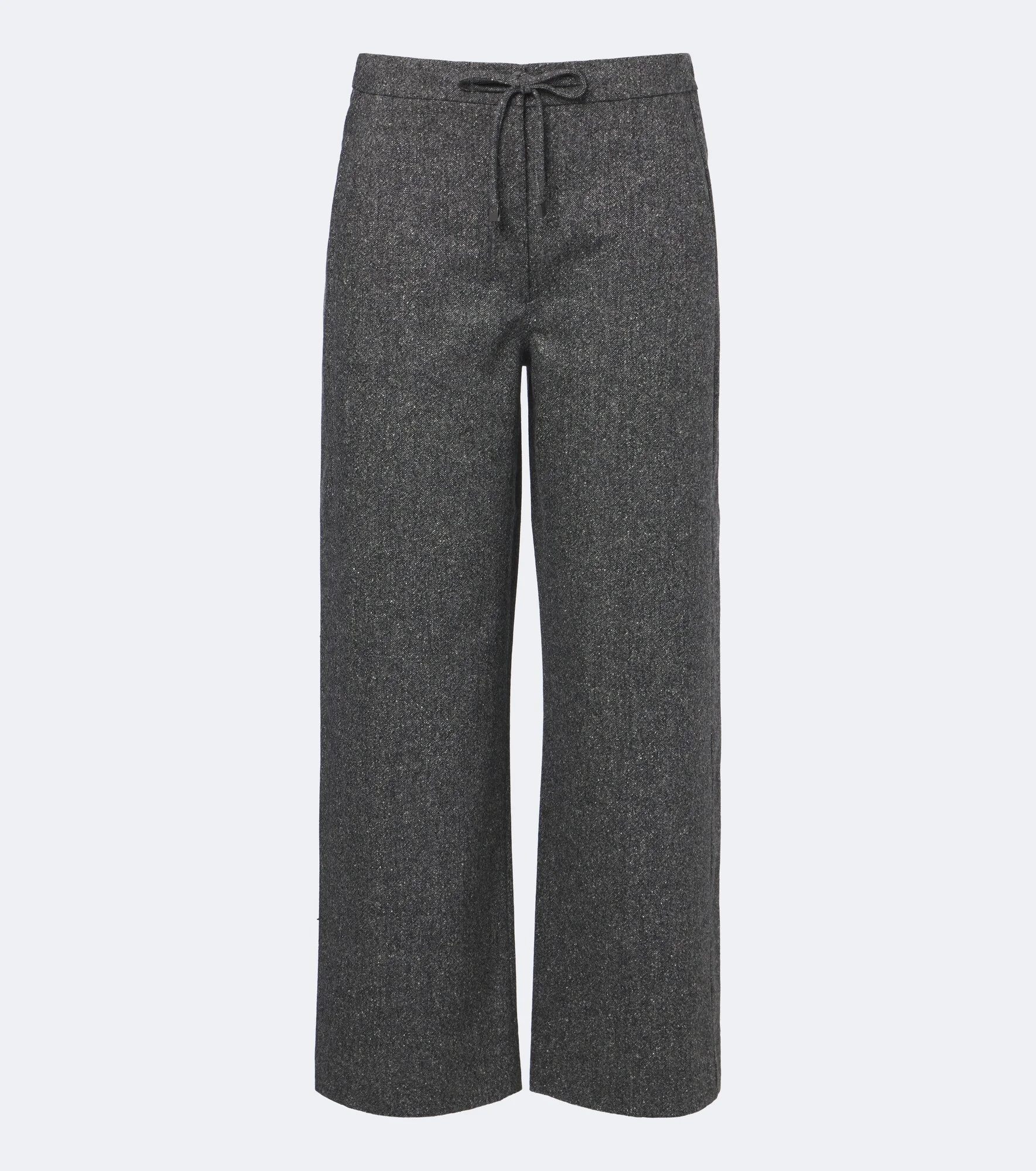 Wool and silk-blend flannel wide-leg pants - 1