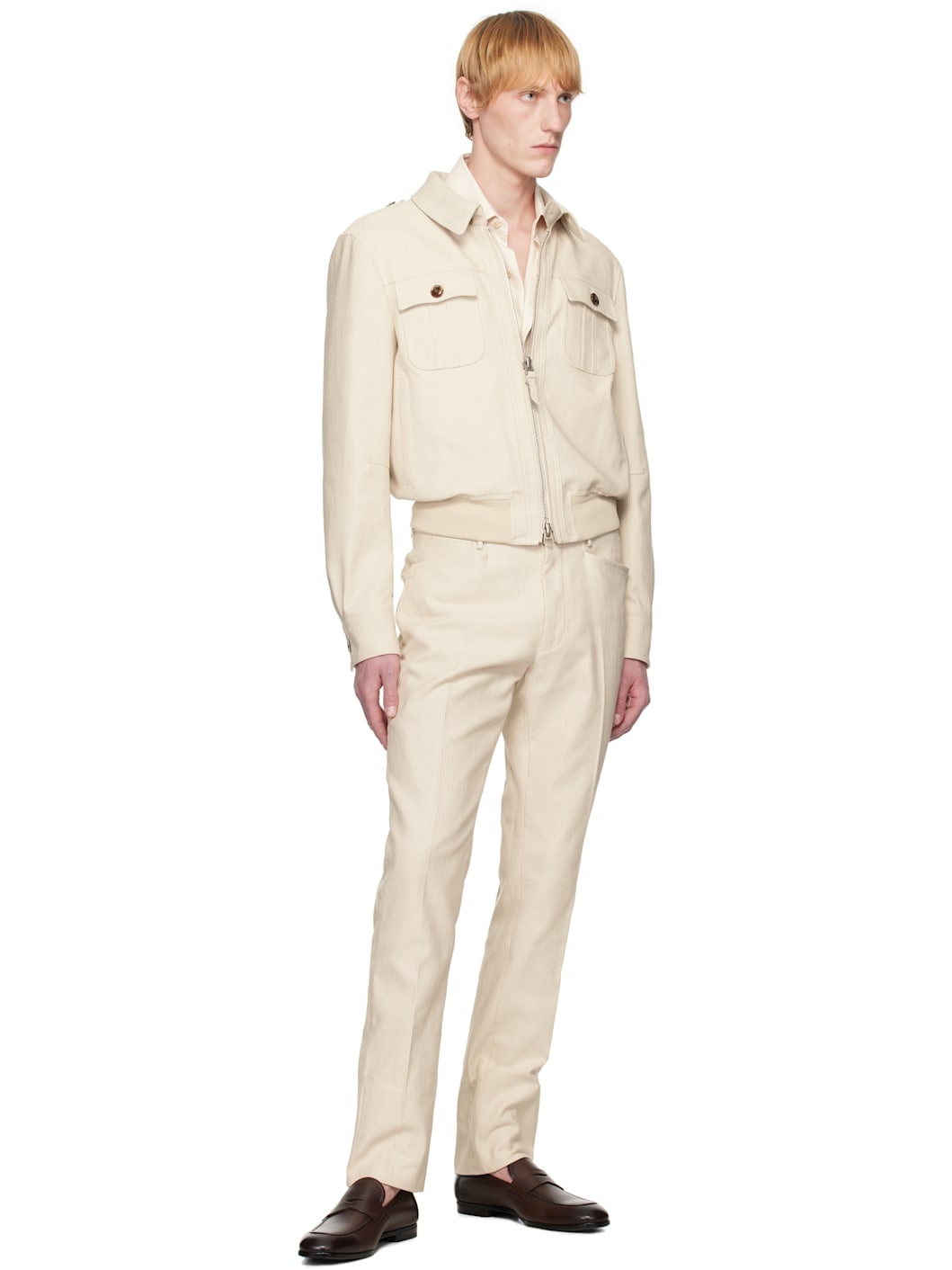 Beige Summer Cord Dyllan Trousers - 5