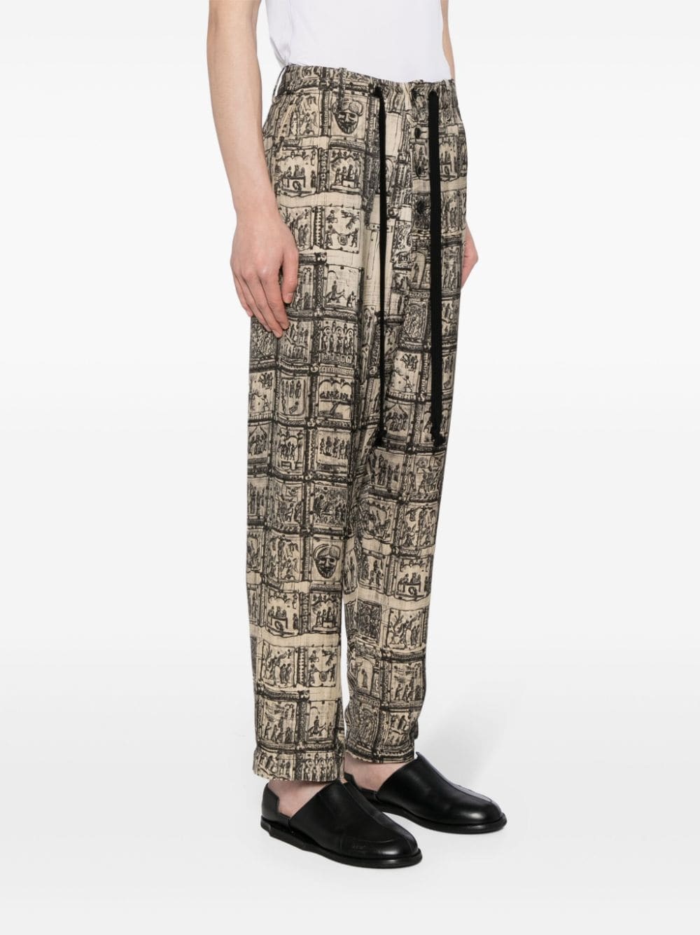 graphic-print straight-leg trousers - 3