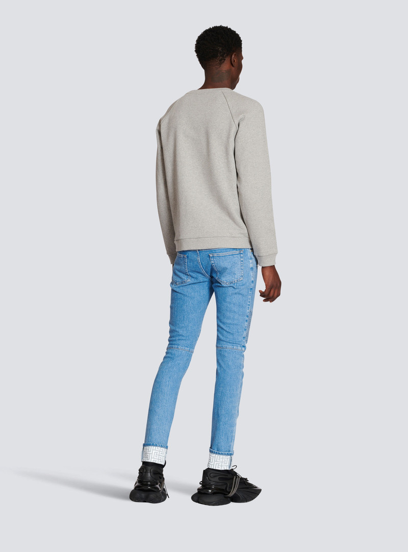 Cotton sweatshirt with Balmain Paris logo print 4