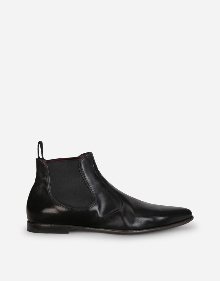 Vintage-effect calfskin chelsea boots - 1