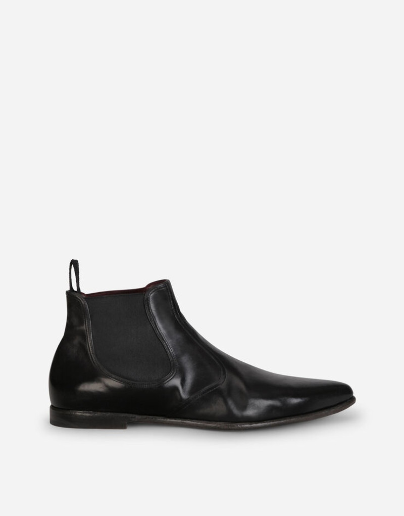 Vintage-effect calfskin chelsea boots 1