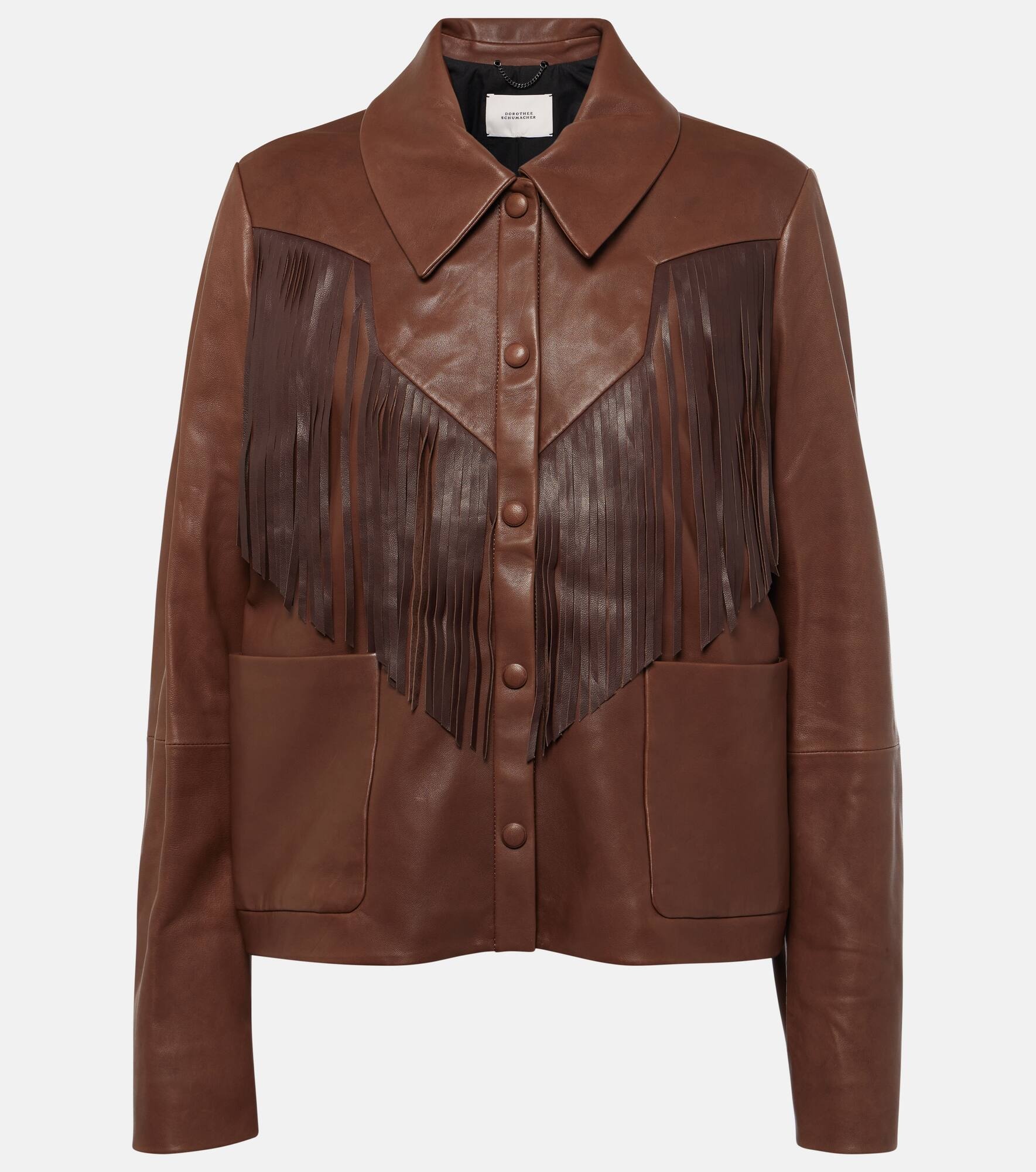 Sleek Statement fringed leather jacket - 1