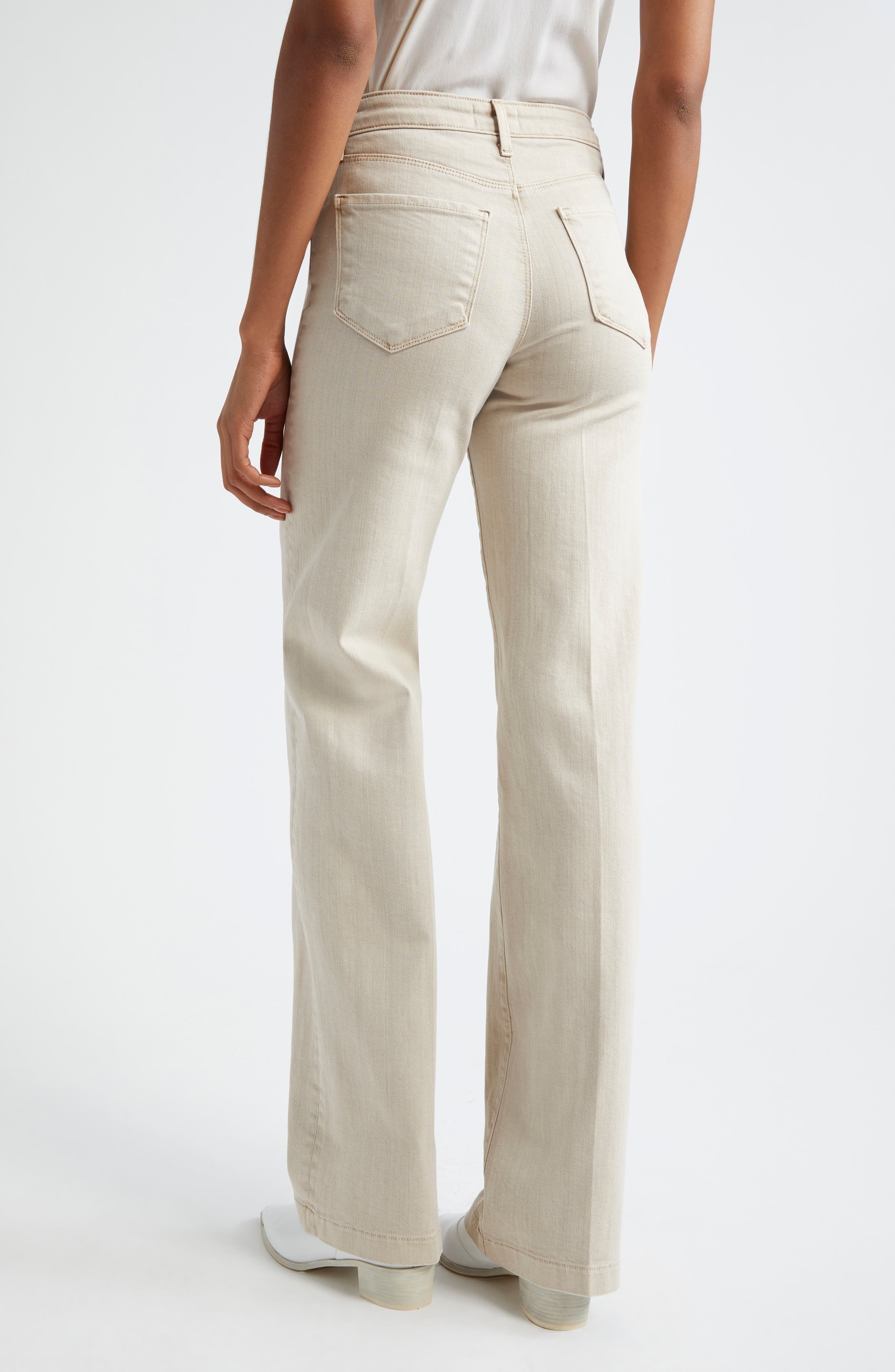 L'AGENCE Scottie Wide Leg Jeans in Biscuit at Nordstrom - 3