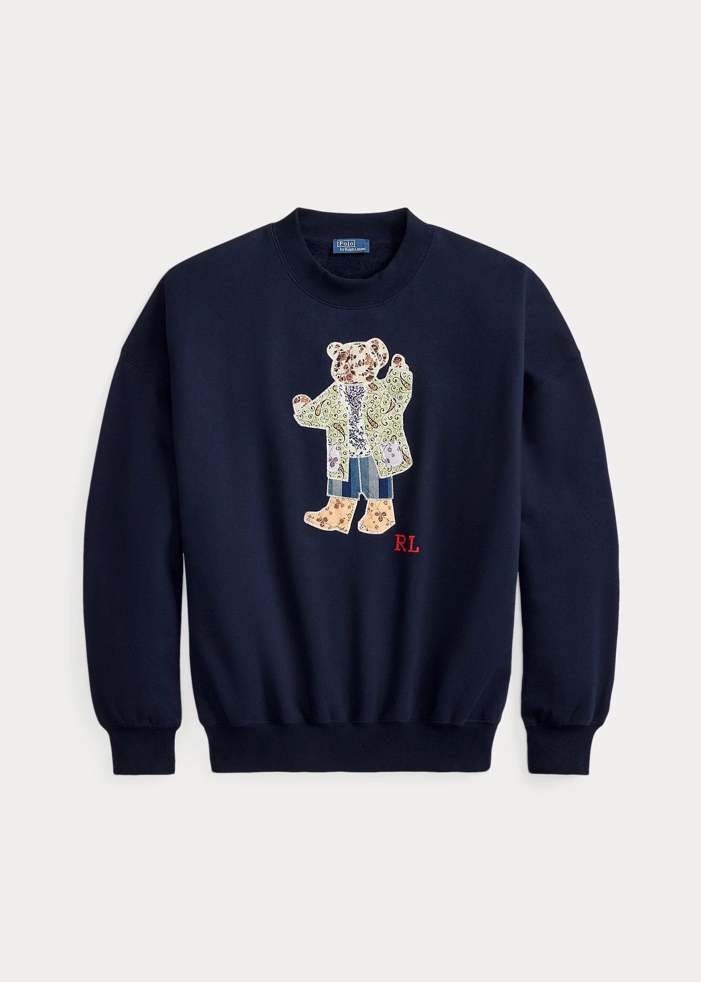 Patchwork Polo Bear Fleece Crewneck - 1