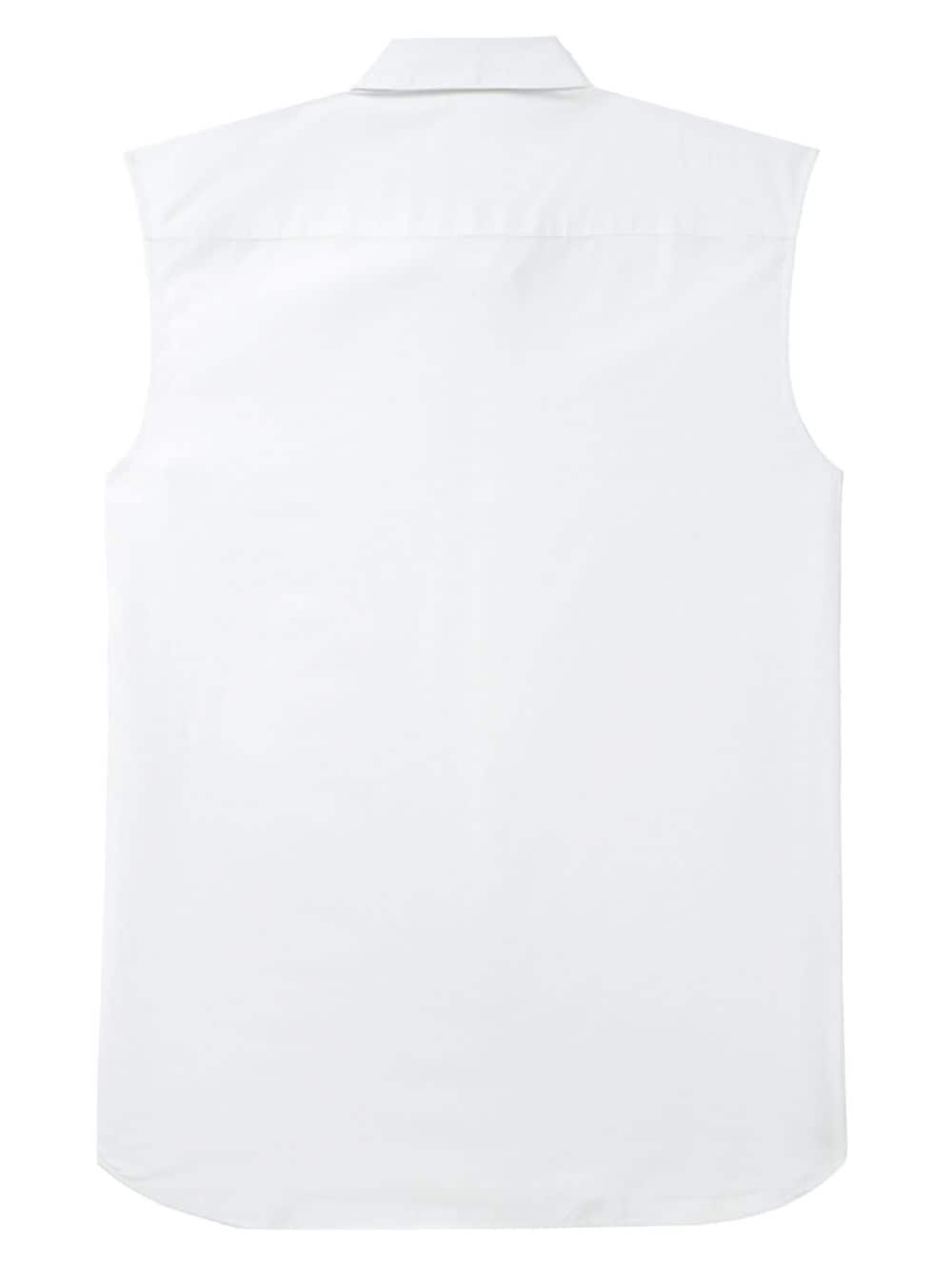 sleeveless cotton poplin shirt - 6