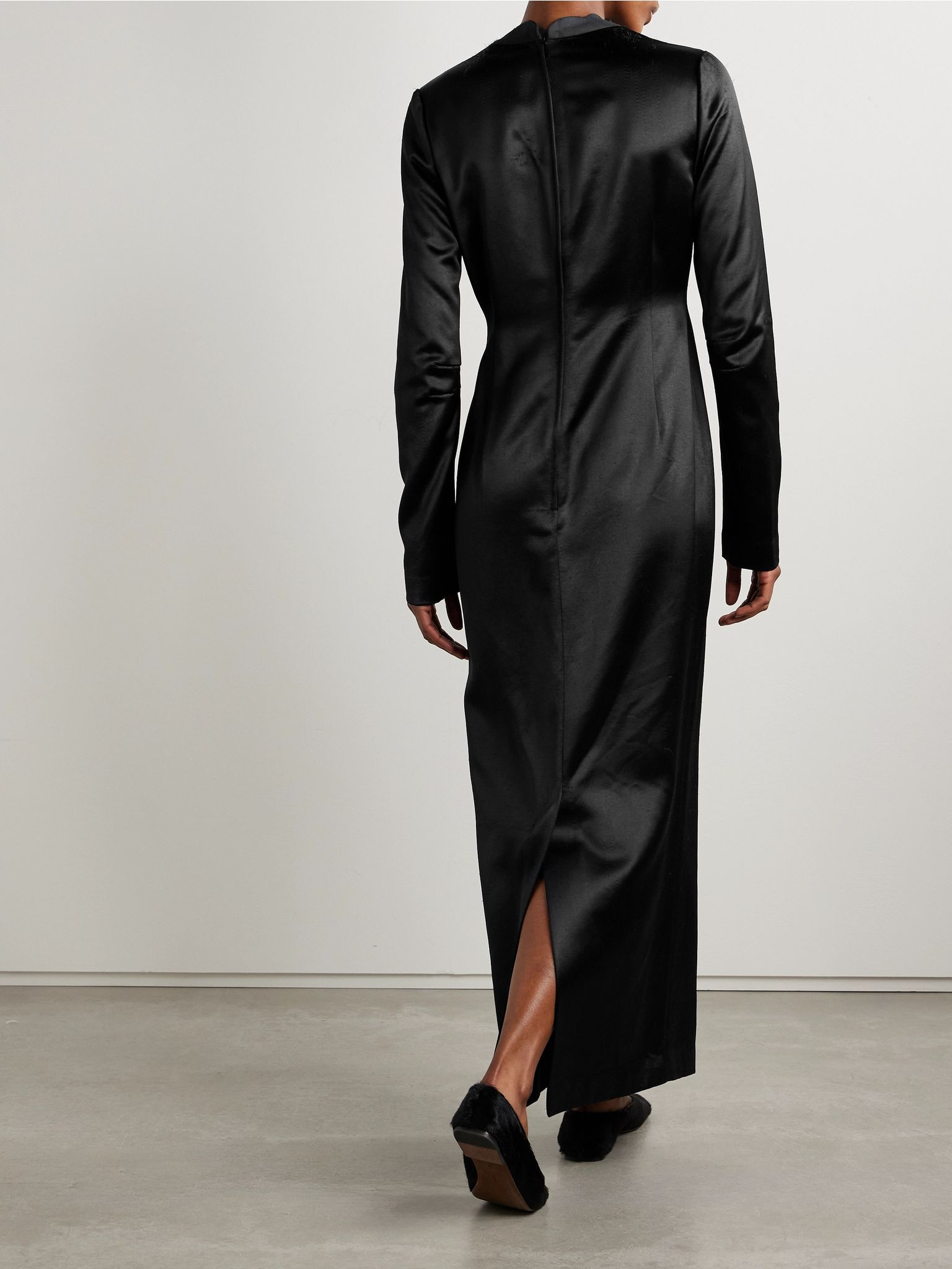 Mitzi silk-blend maxi dress Black - 3