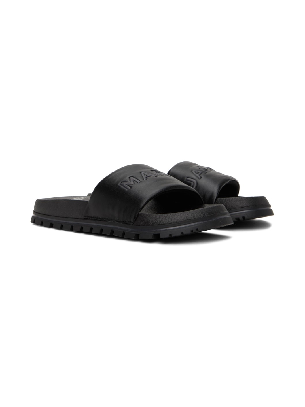Black 'The Leather Slide' Sandals - 4