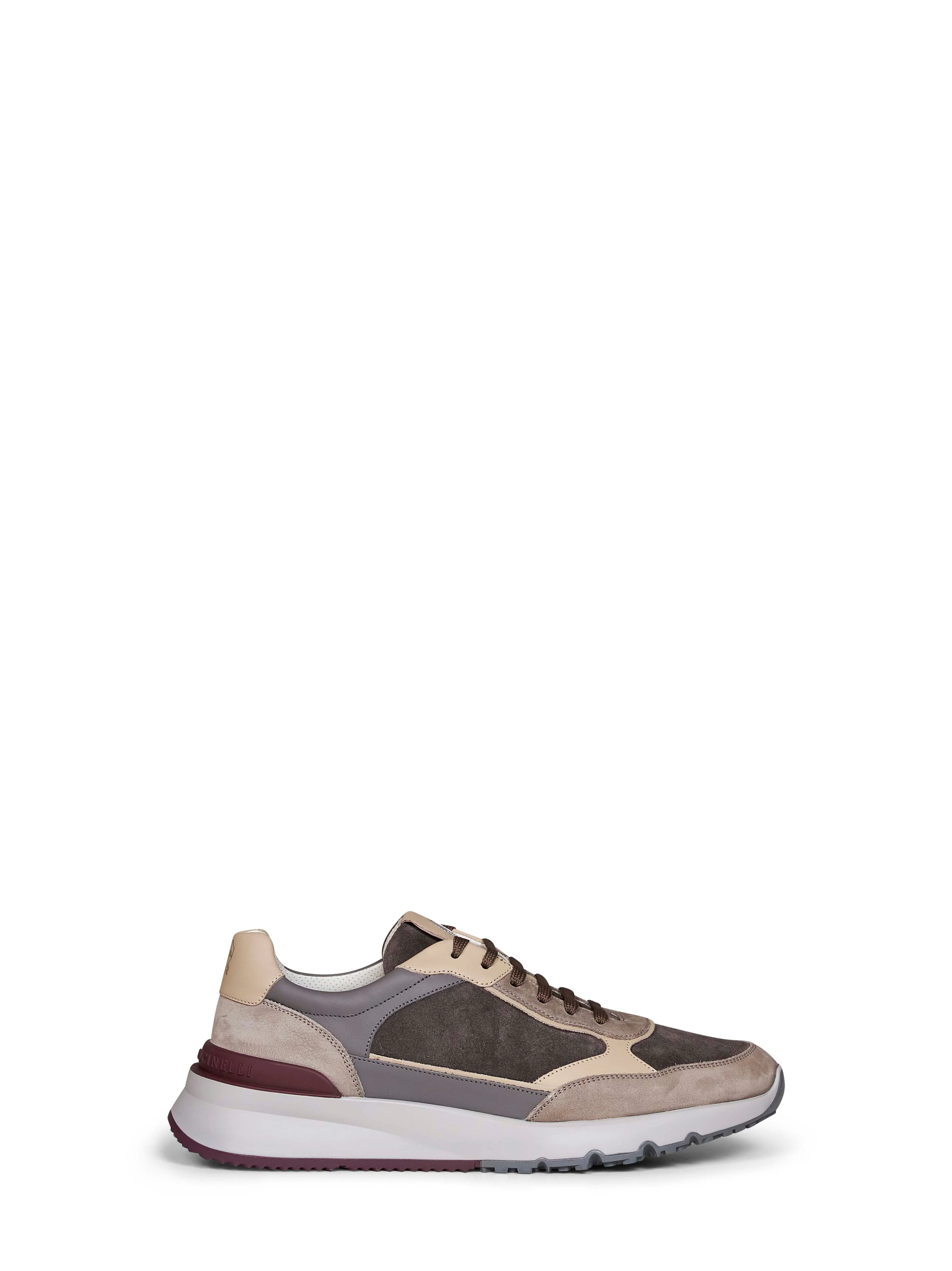 Brunello Cucinelli Men Multicolor Suede And Smooth Leather Sneakers - 1