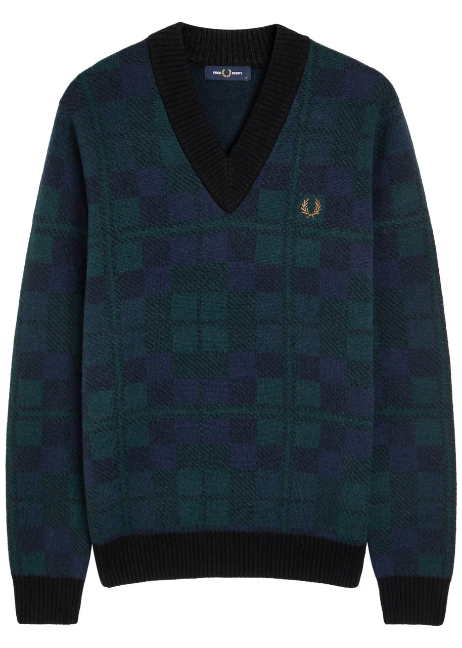 Fred Perry Blackwatch Tartan Wool-blend Jumper - 1