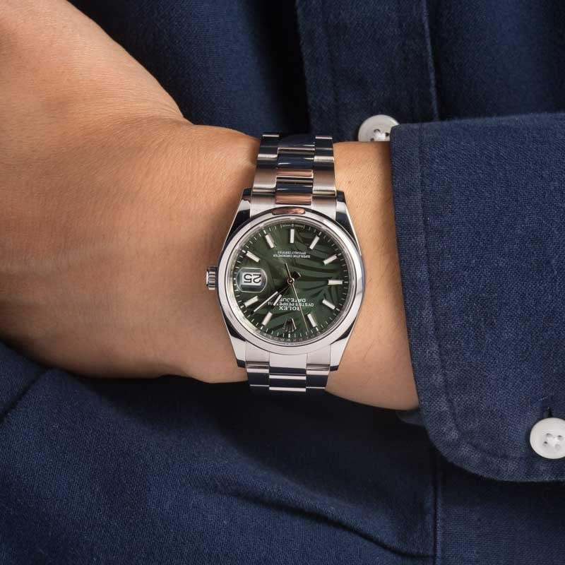Rolex Datejust 36 126200 Green Palm Motif Dial - 5