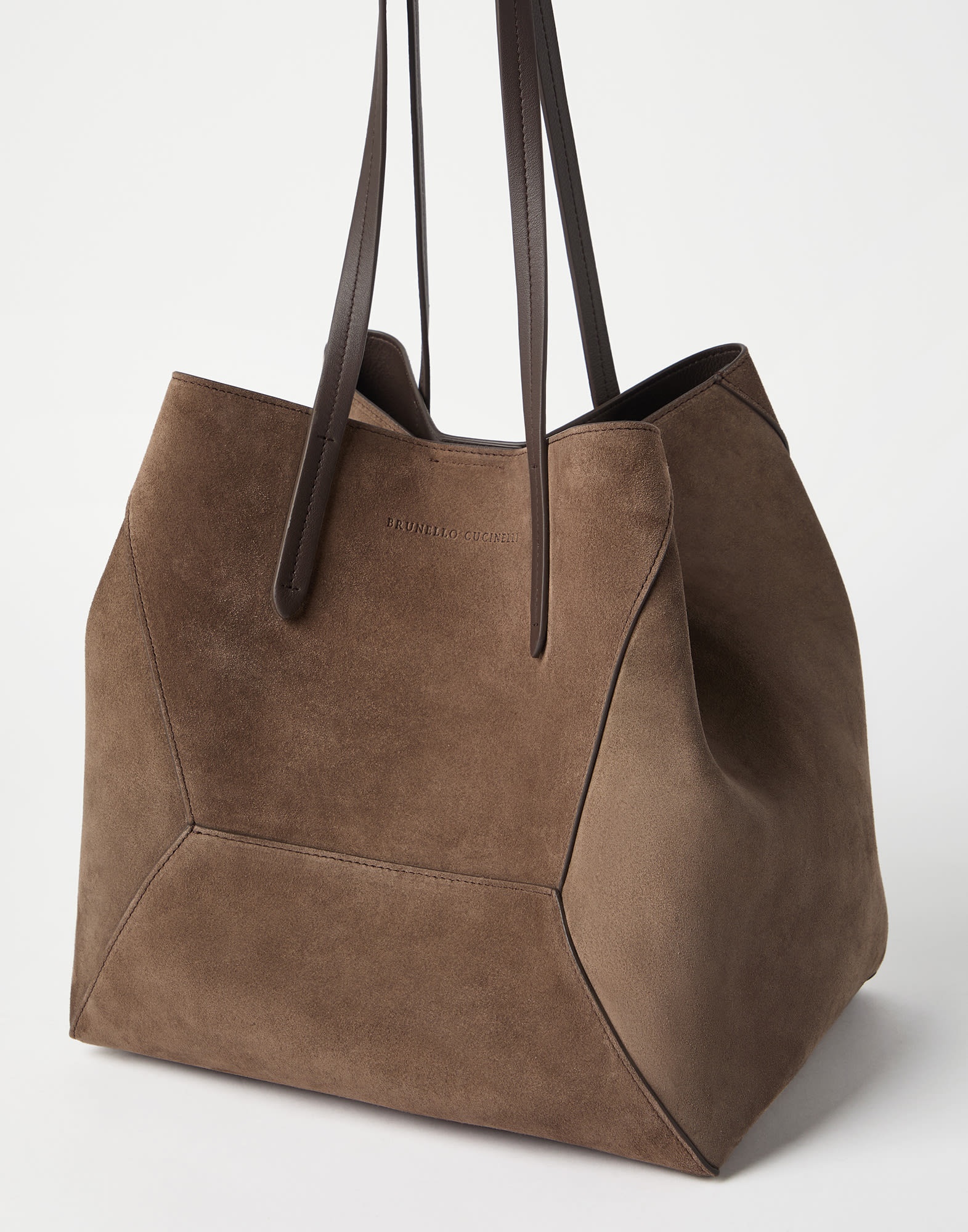 Suede shopper bag with monili - 3