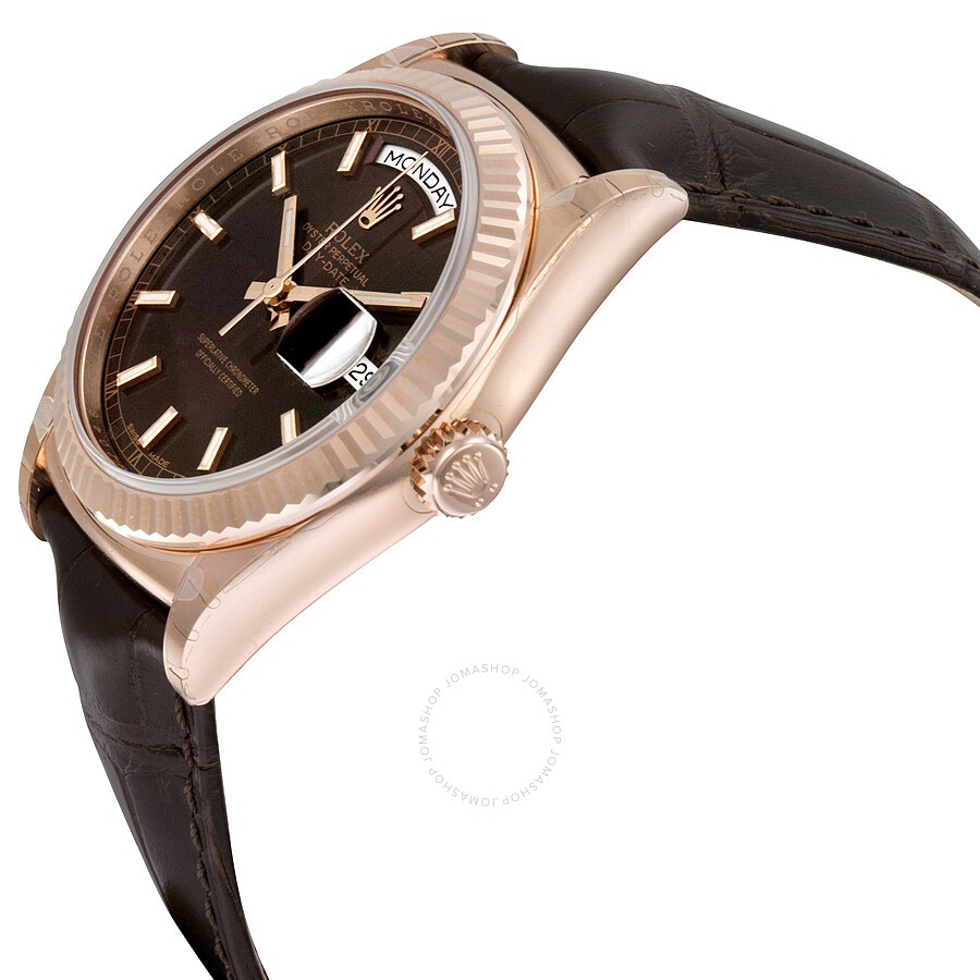 Pre-owned Rolex Day-Date Chocolate Dial Men's Watch 118135CHSL - 2
