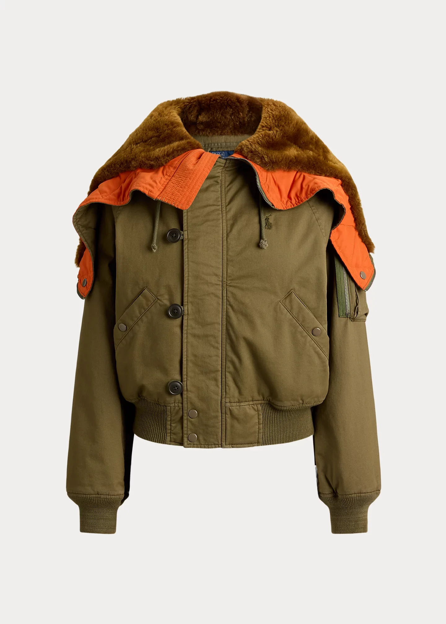 Shearling-Hood Flight Jacket - 1
