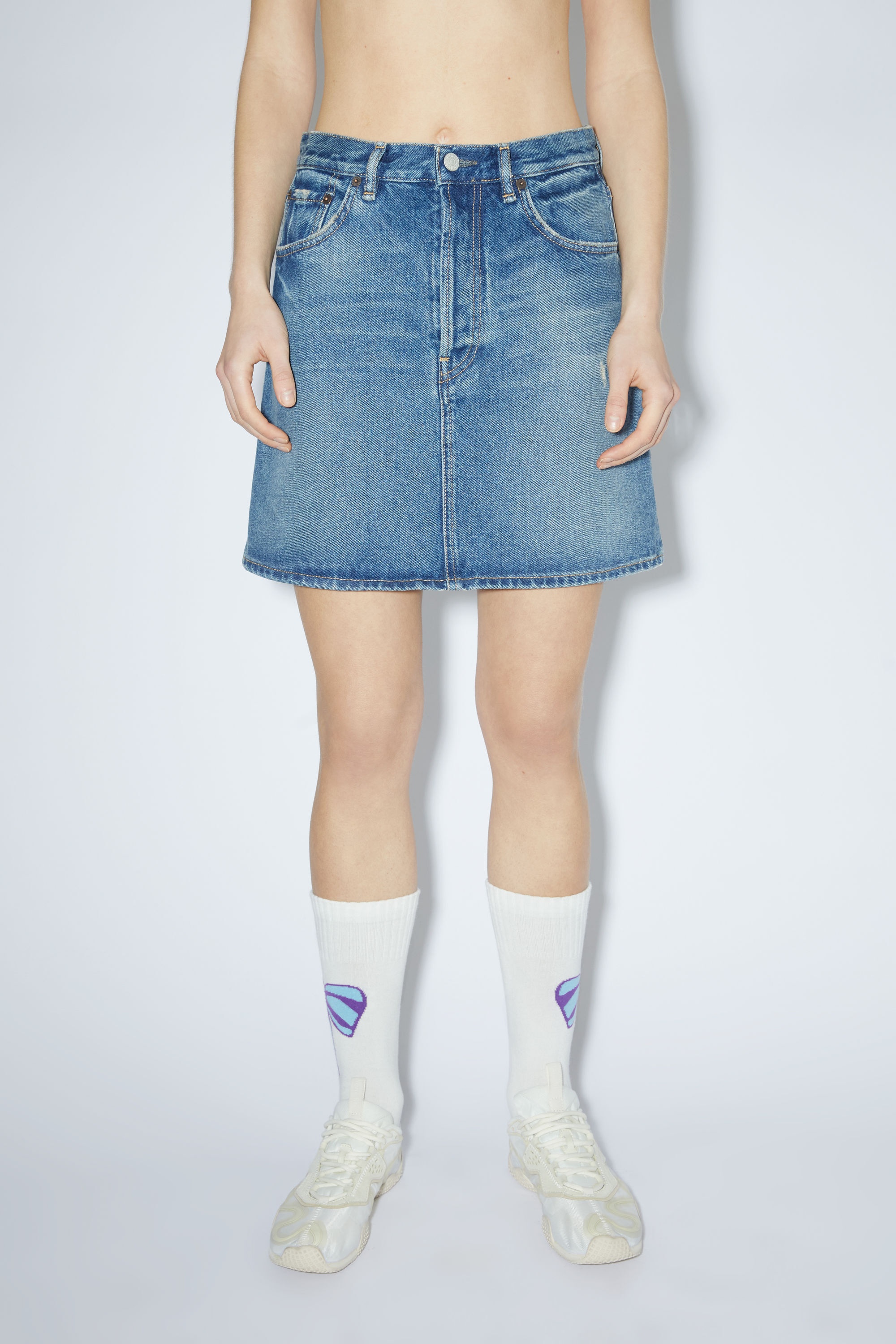 Denim mini skirt - Mid Blue - 2