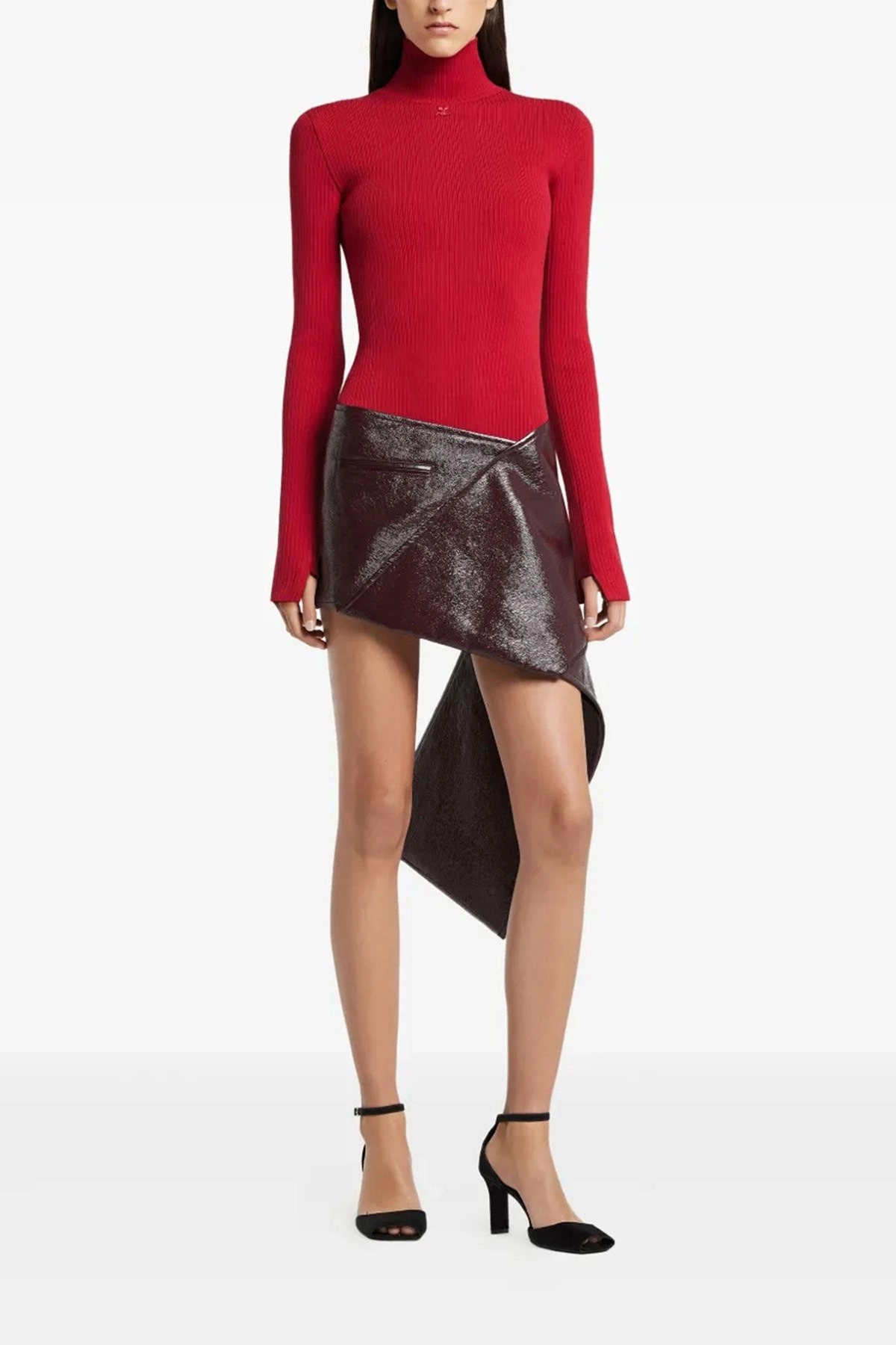 'Fold Vinyl Mini' skirt - 2