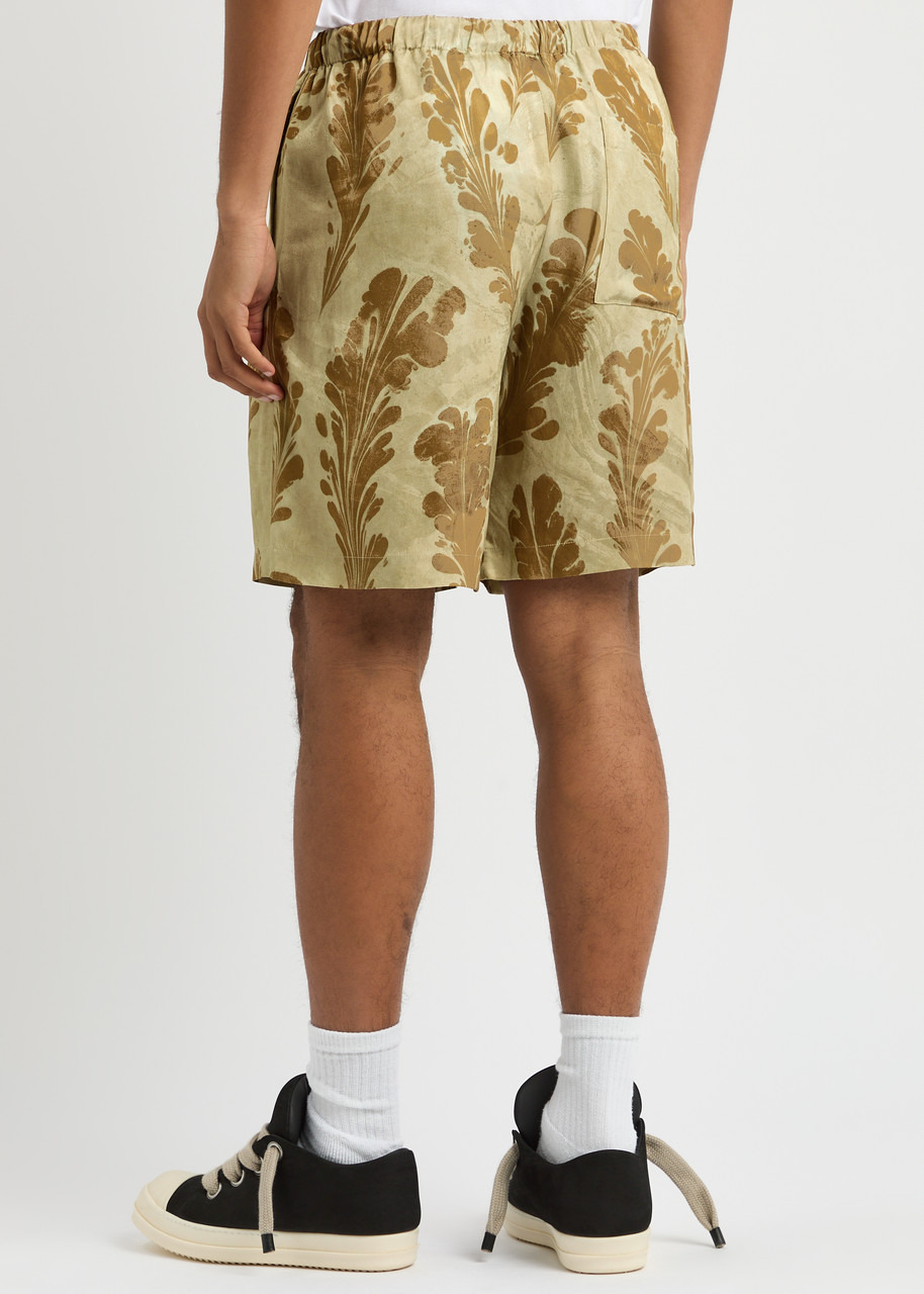Dries Van Noten Piperi Printed Satin Shorts - 3