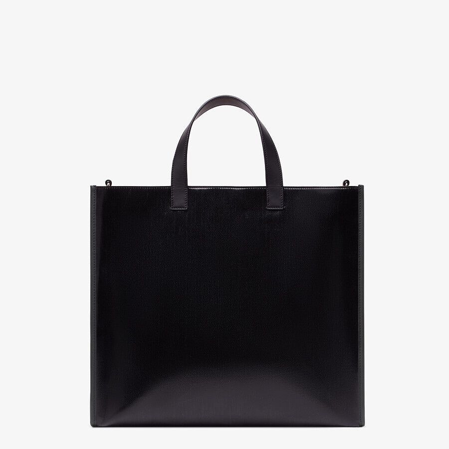 Black glazed canvas bag - 3