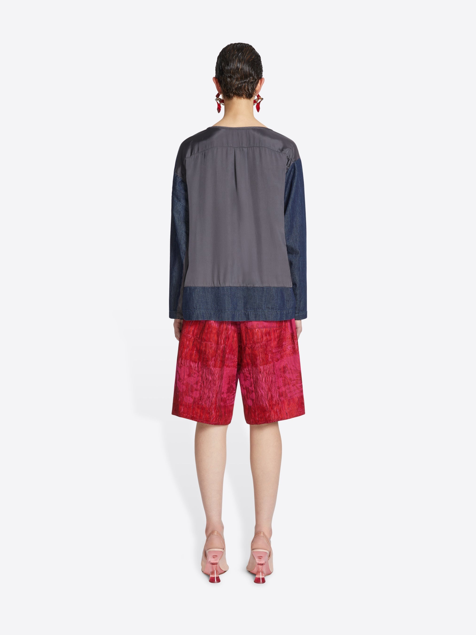 DENIM CONTRAST TOP - 4