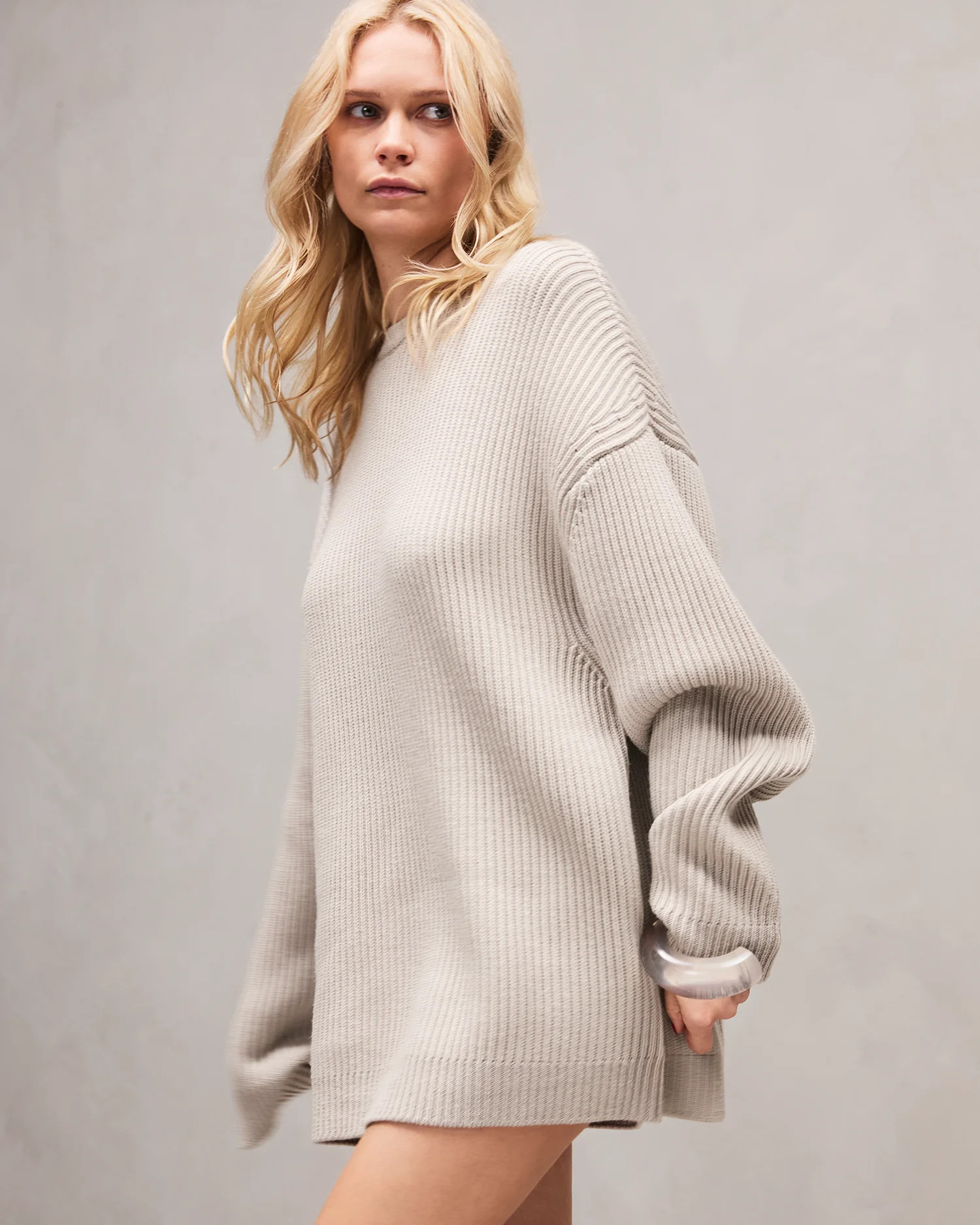 OVERSIZE KNIT CREWNECK BEIGE - 9