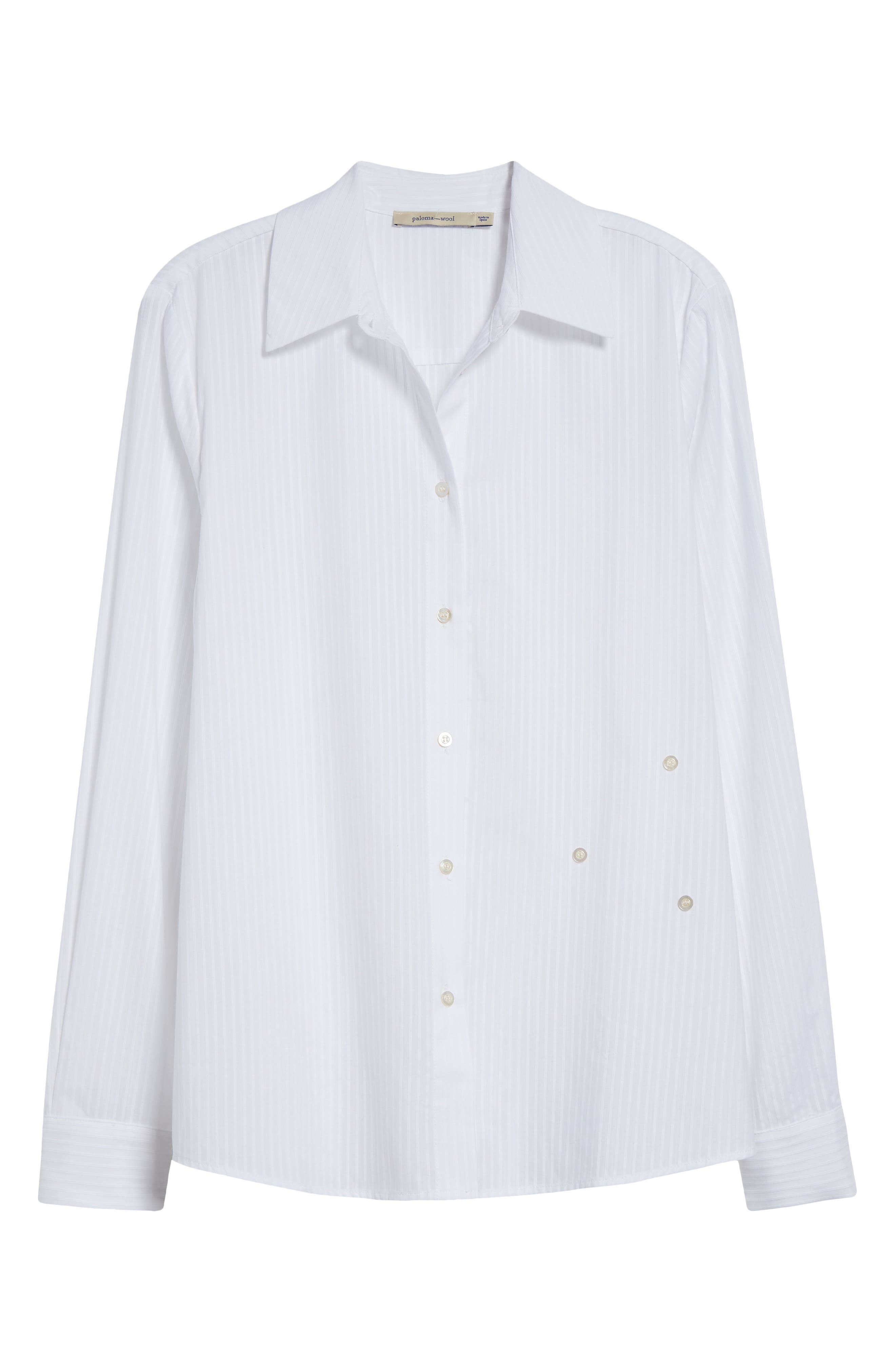 Paloma Wool Donald Stripe Button-Up Shirt in White at Nordstrom - 6