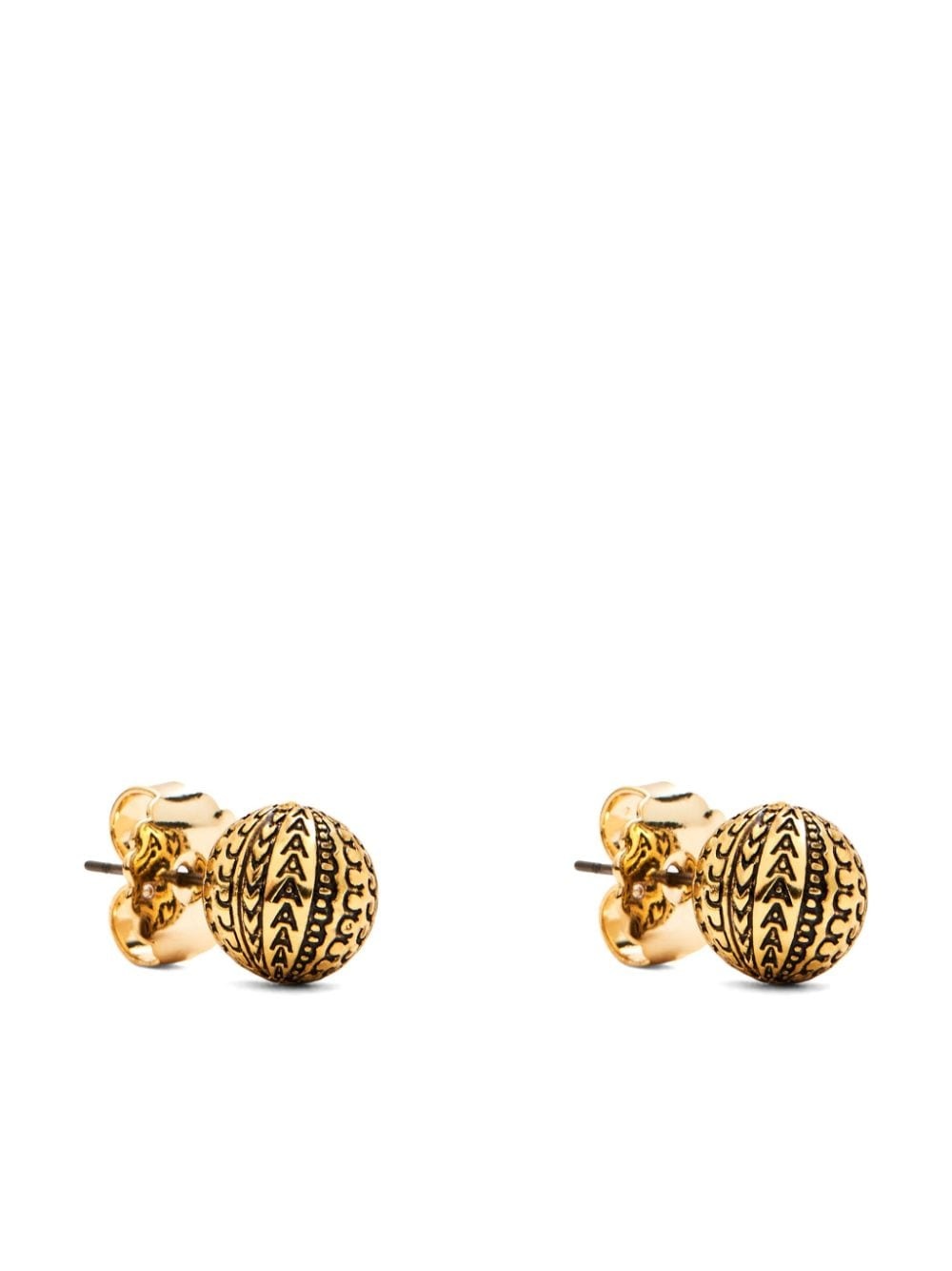 monogram ball stud earrings - 2